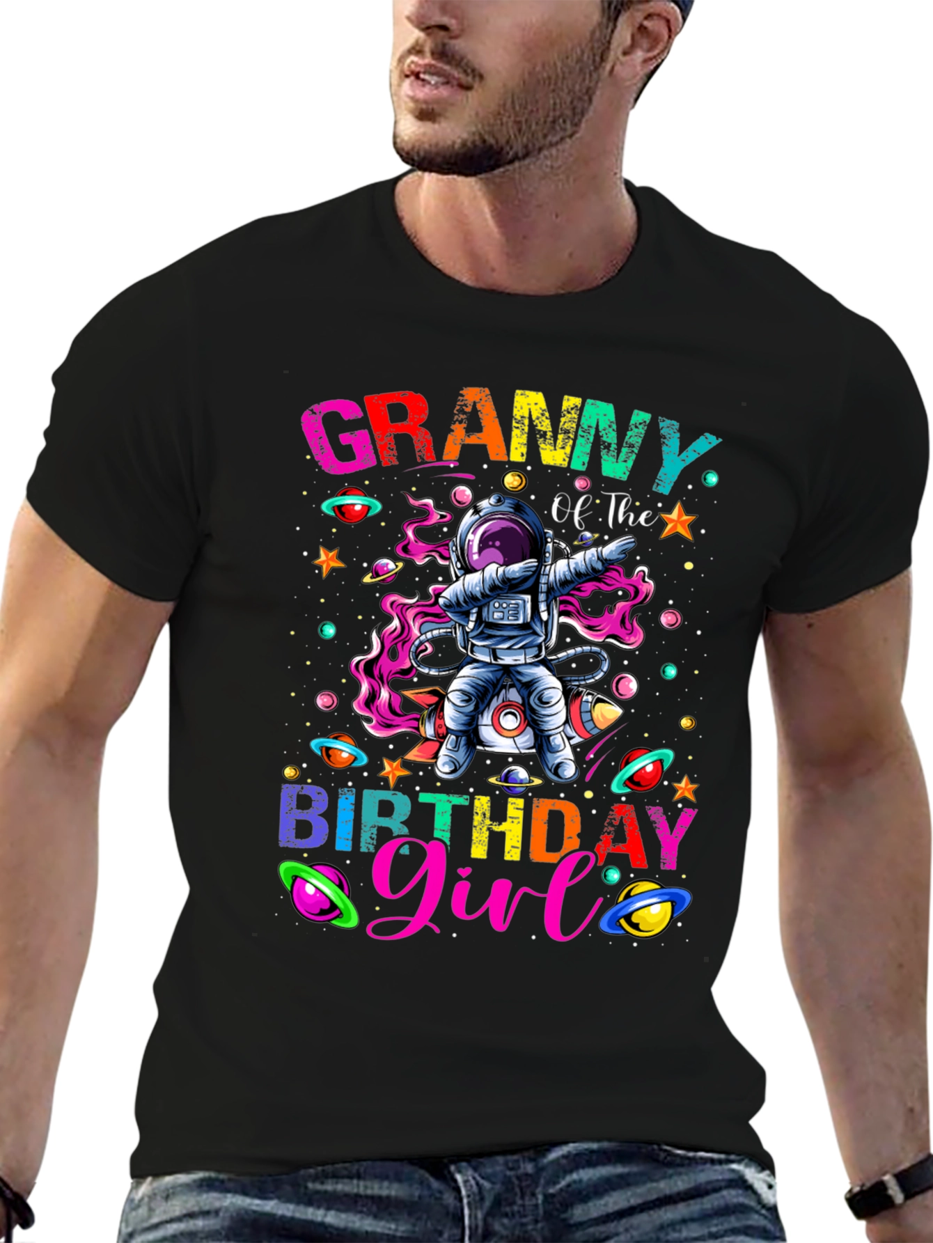 Granny Birthday Girl Space Astronaut T-Shirt