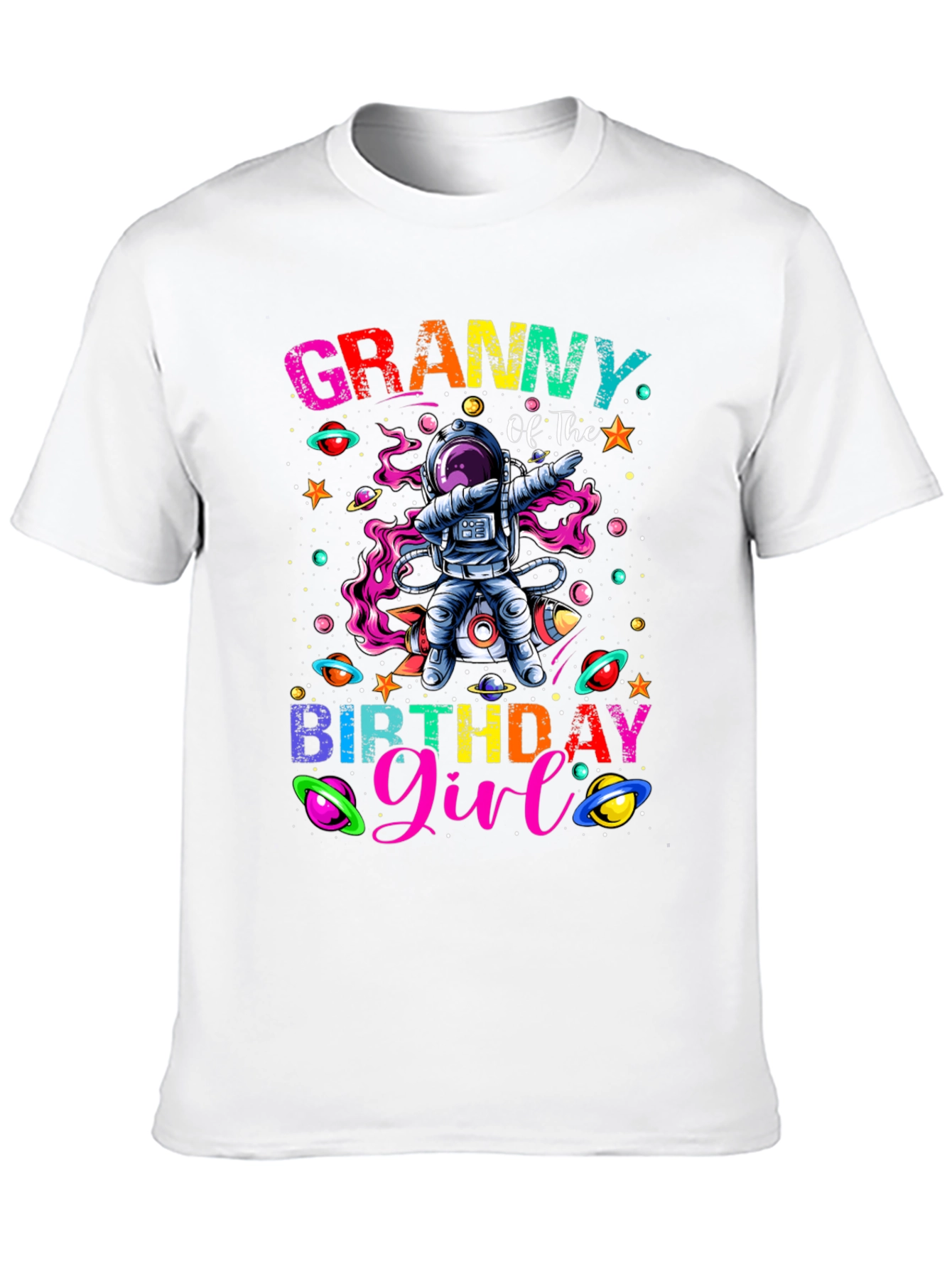 Granny Birthday Girl Space Astronaut T-Shirt