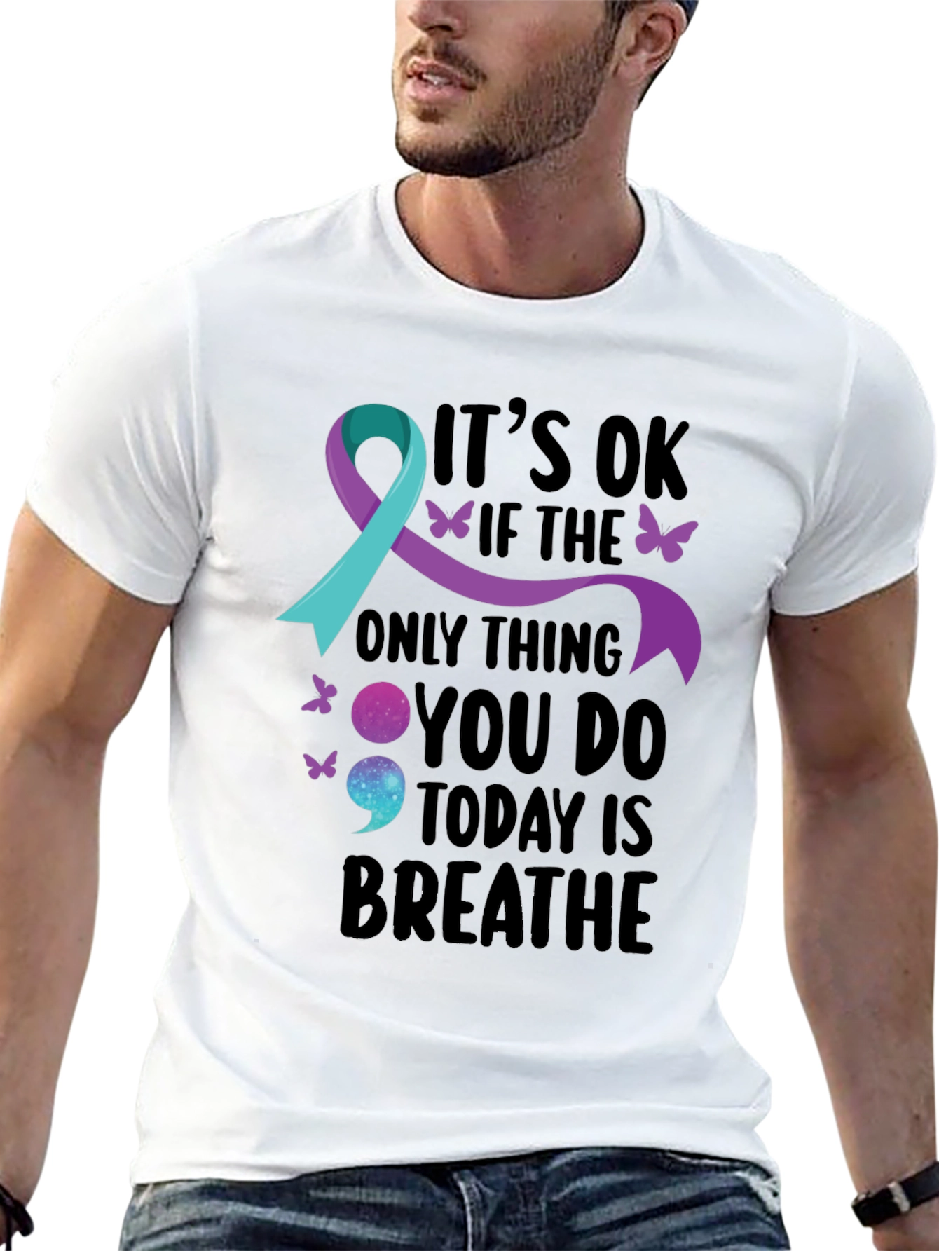 Its OK Breathe Mental Health Awareness T-Shirt