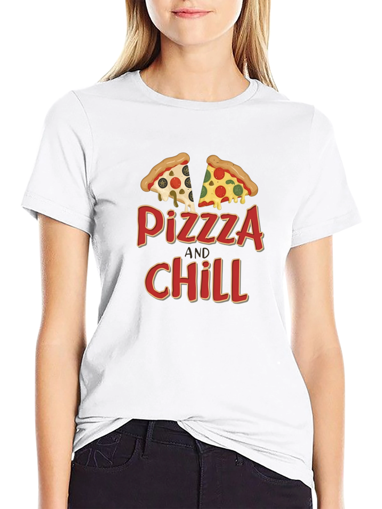 Pizza and Chill Graphic Tee - Black Unisex T-Shirt