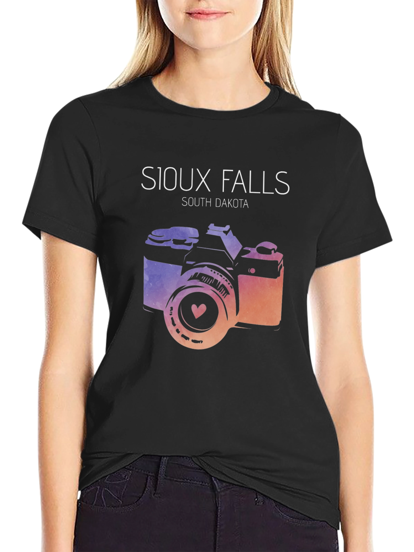 Sioux Falls South Dakota Camera Graphic T-Shirt