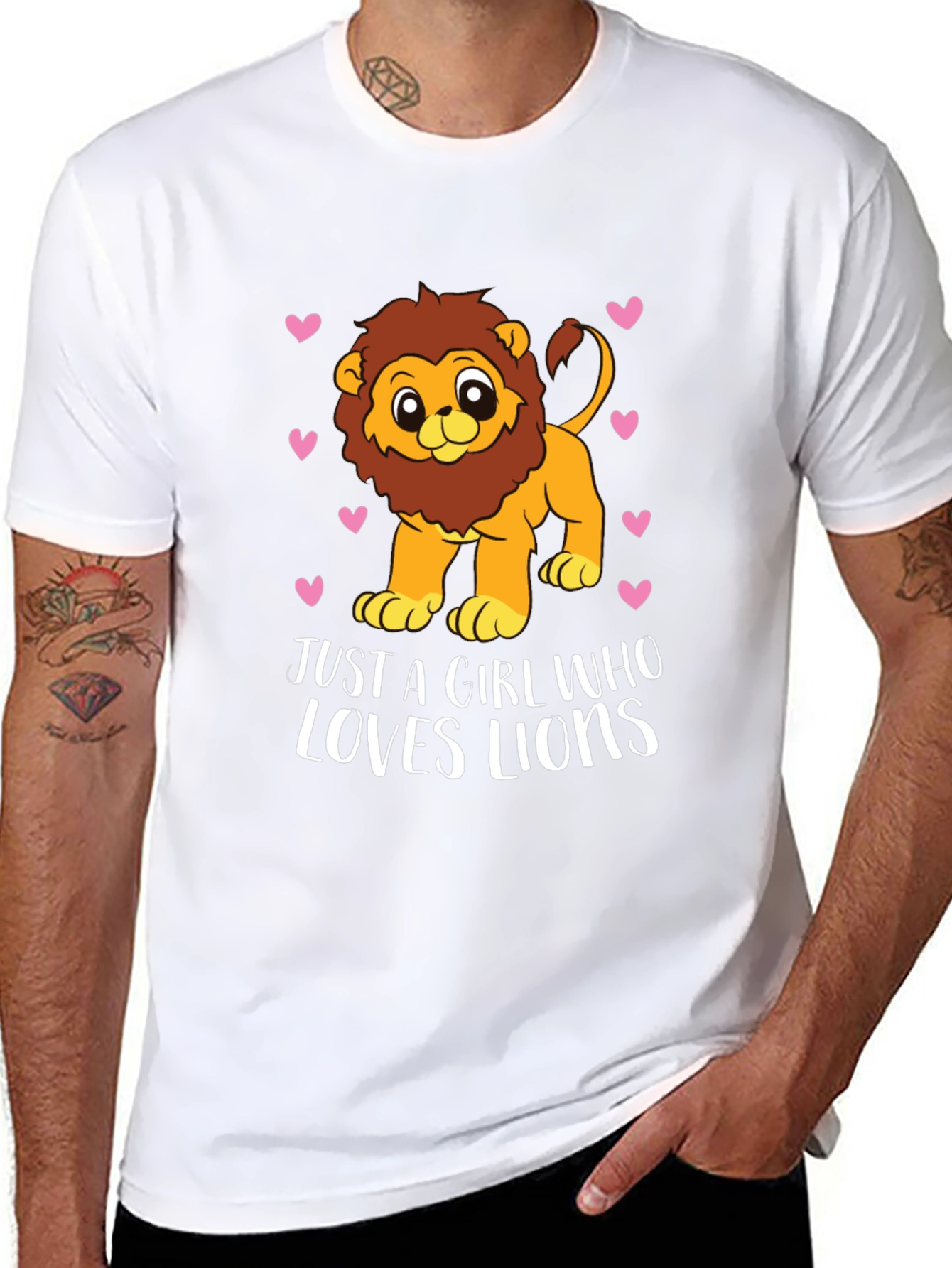 Girl Loves Lions Tee - Cute Cartoon Lion Design