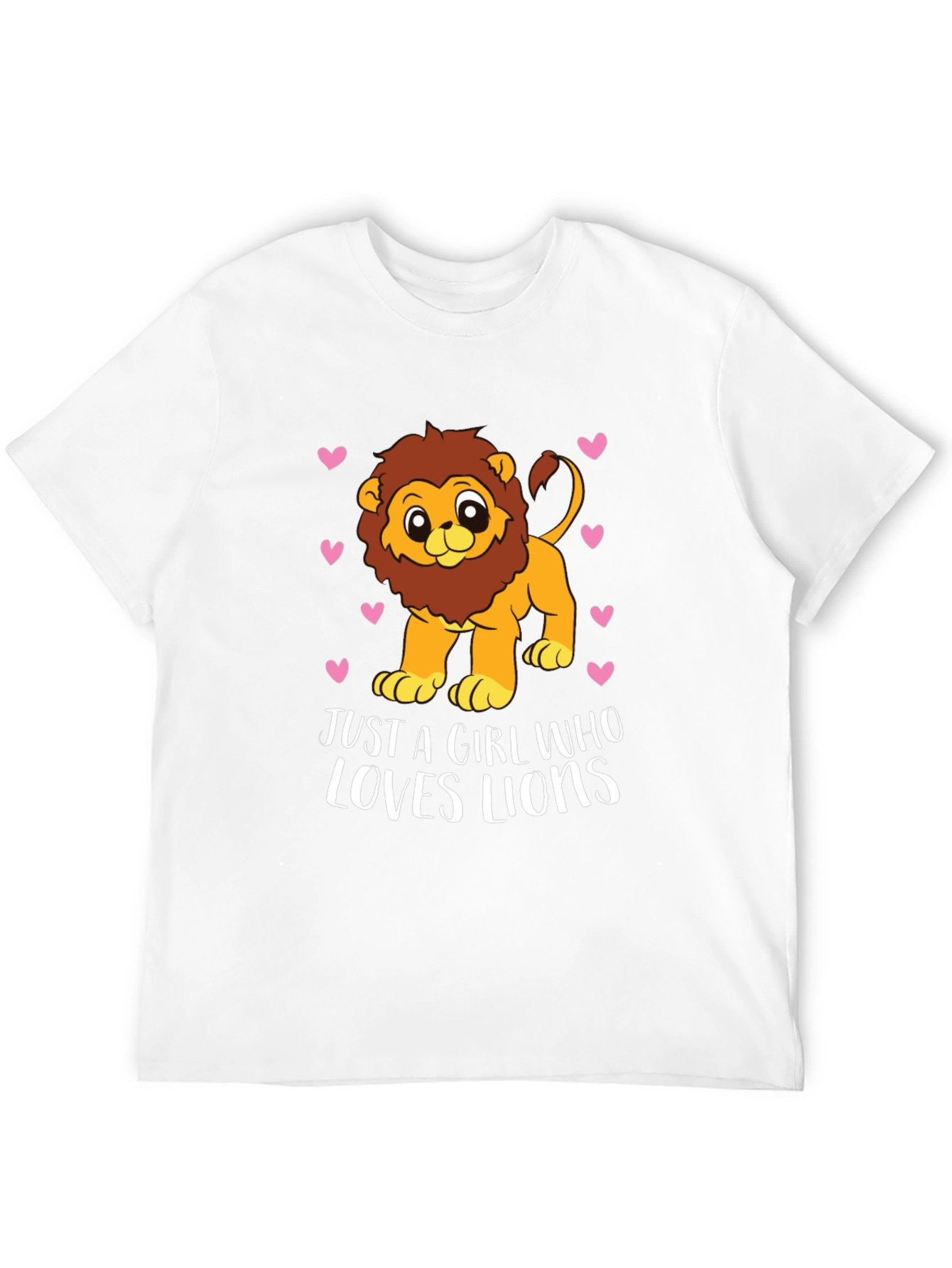 Girl Loves Lions Tee - Cute Cartoon Lion Design