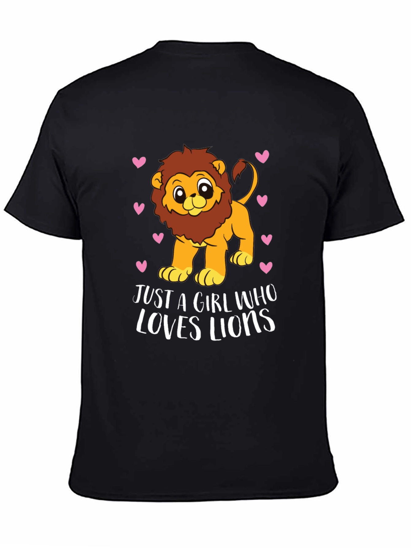 Girl Loves Lions Tee - Cute Cartoon Lion Design
