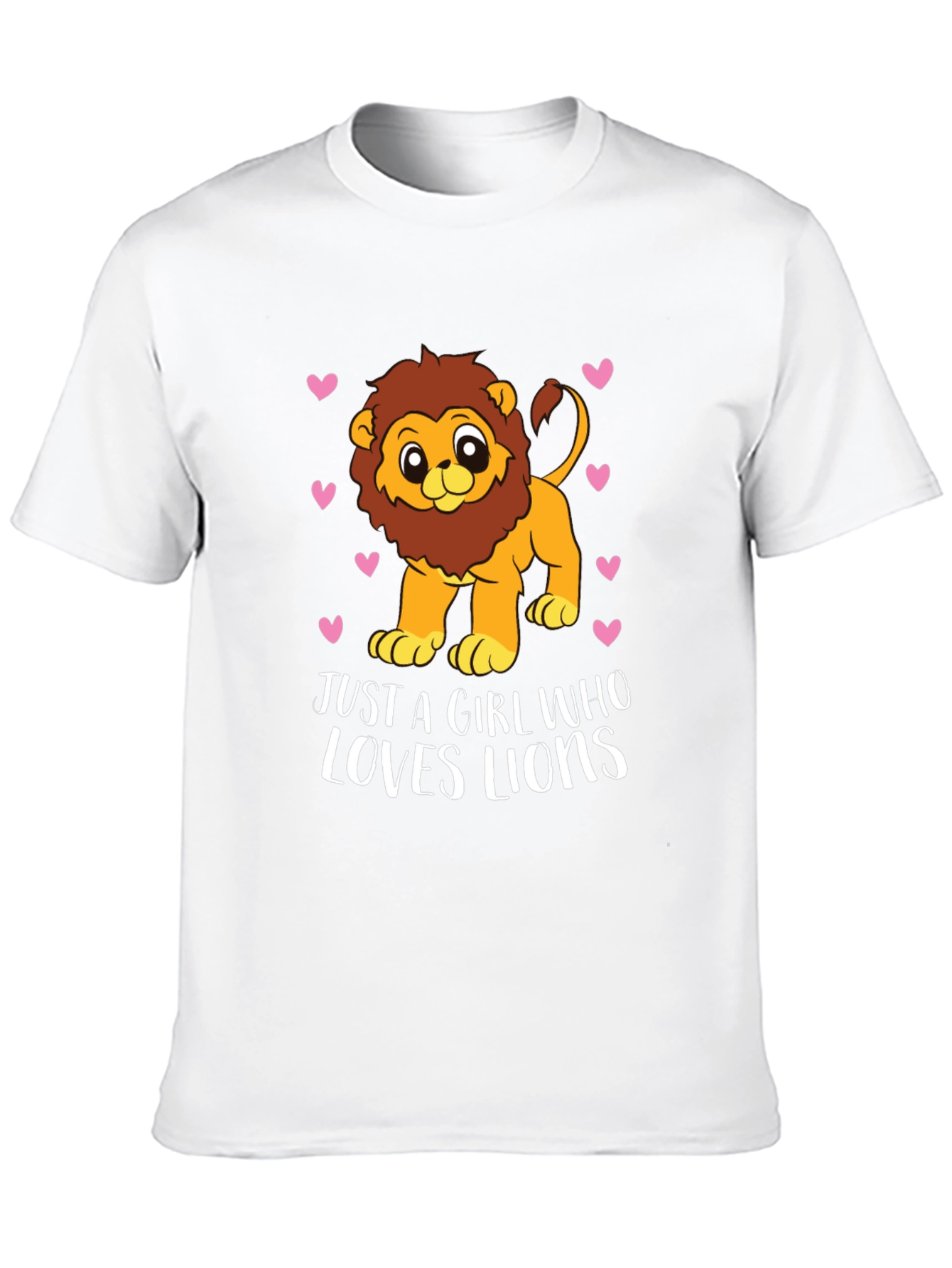 Girl Loves Lions Tee - Cute Cartoon Lion Design
