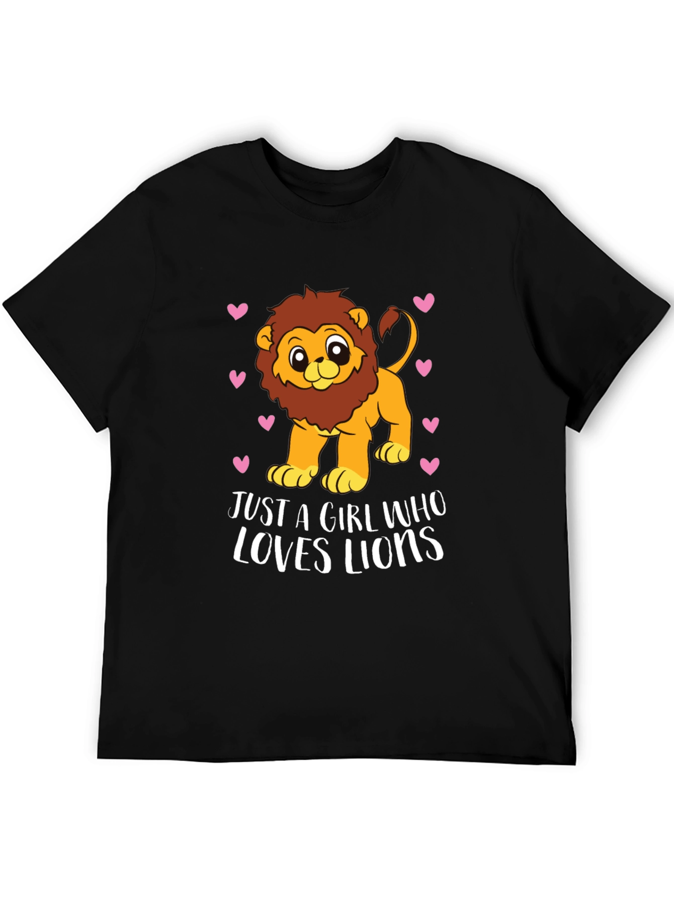 Girl Loves Lions Tee - Cute Cartoon Lion Design