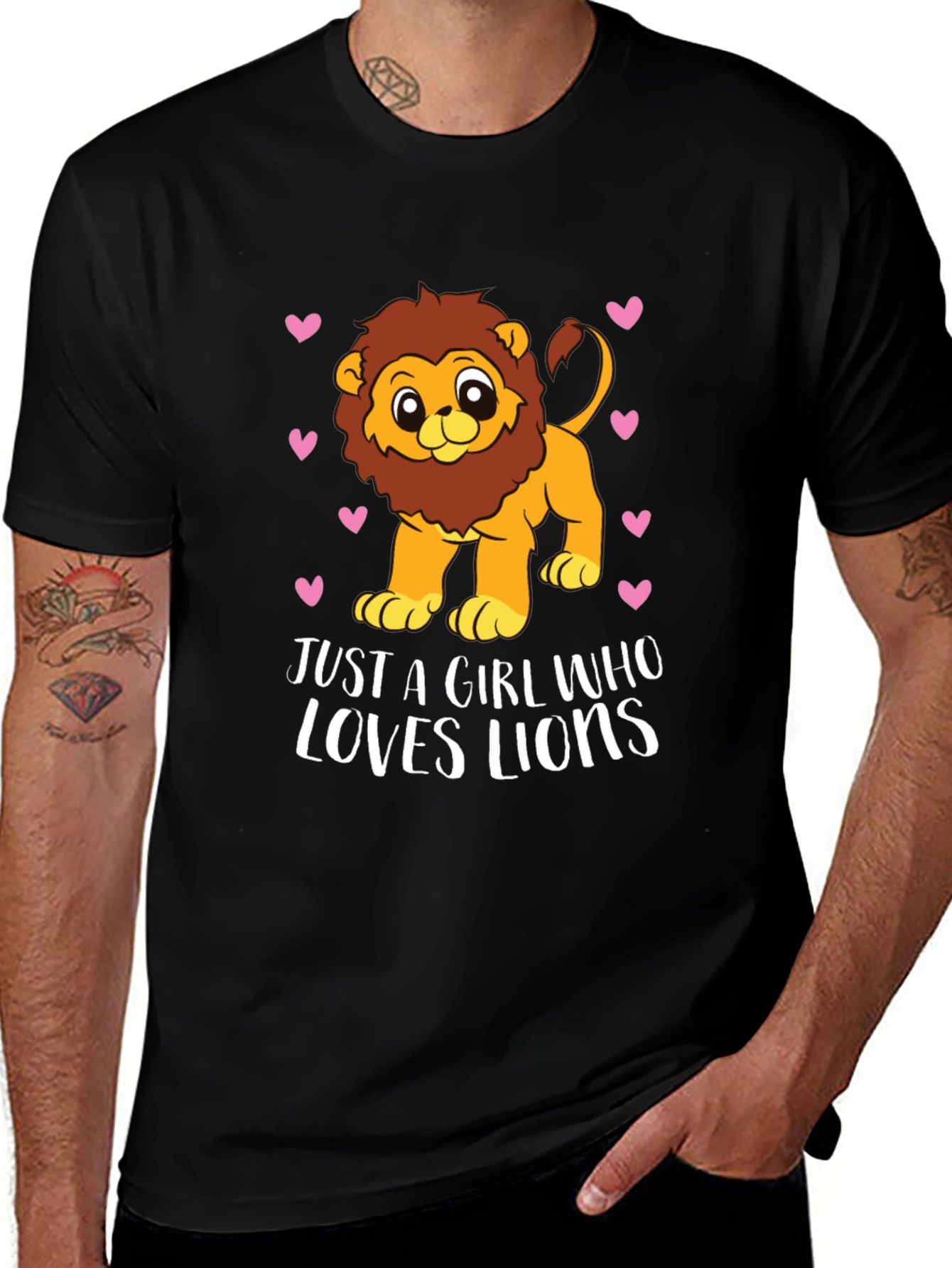 Girl Loves Lions Tee - Cute Cartoon Lion Design