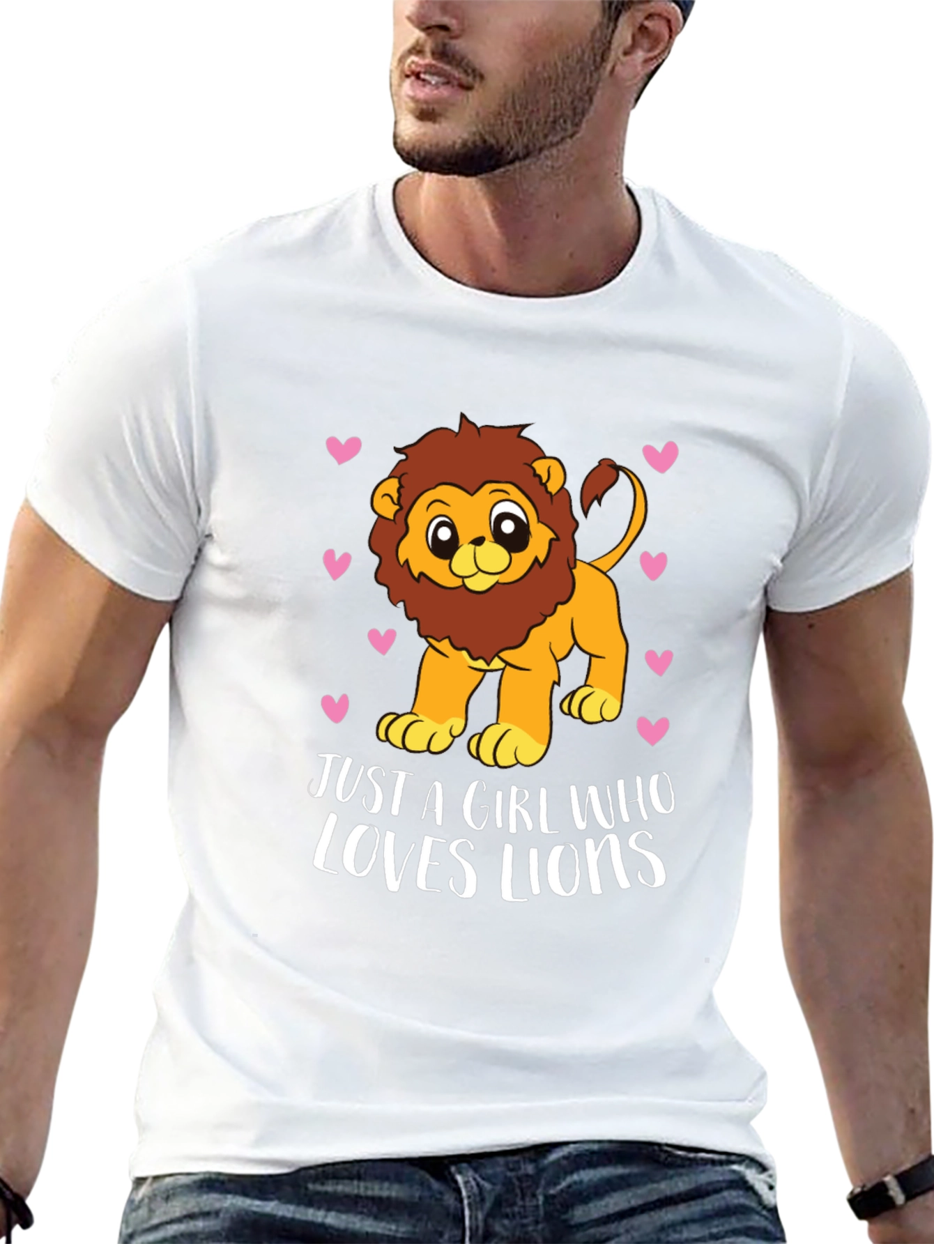 Girl Loves Lions Tee - Cute Cartoon Lion Design