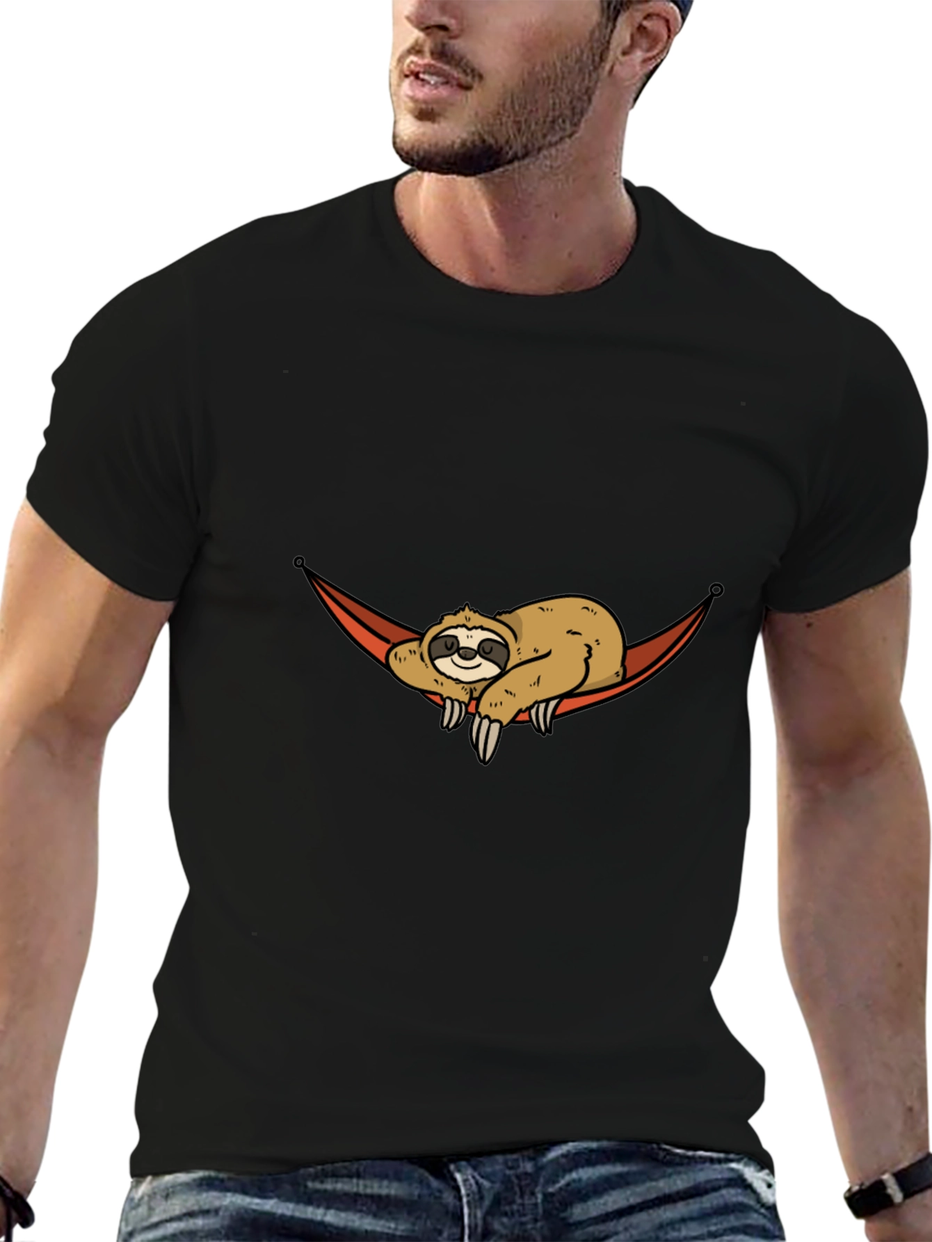 Sloth Hammock Graphic Tee - Relaxed Style