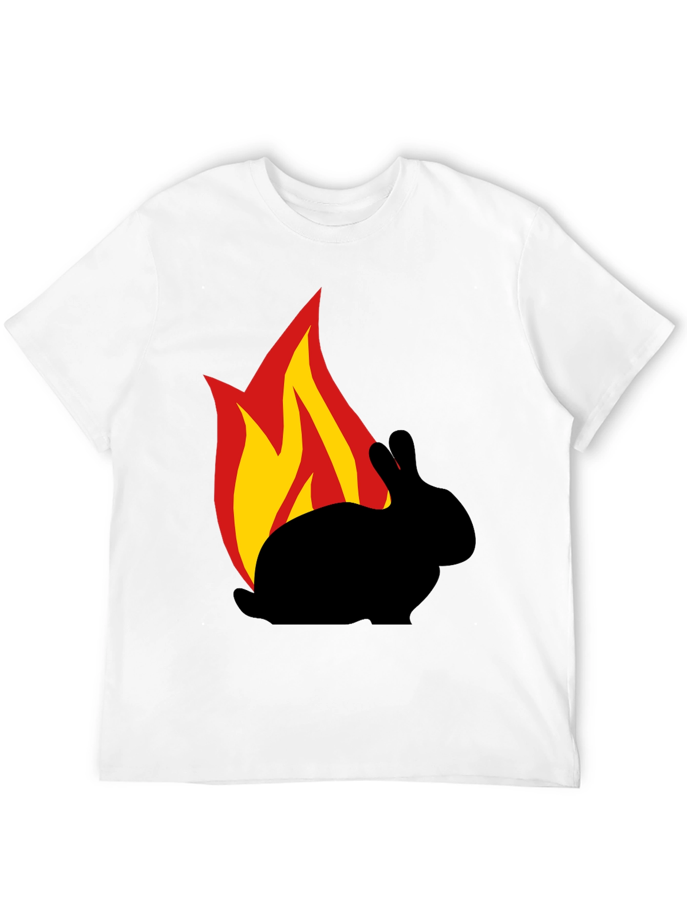 Burning Rabbit Graphic Tee - Black Cotton T-Shirt