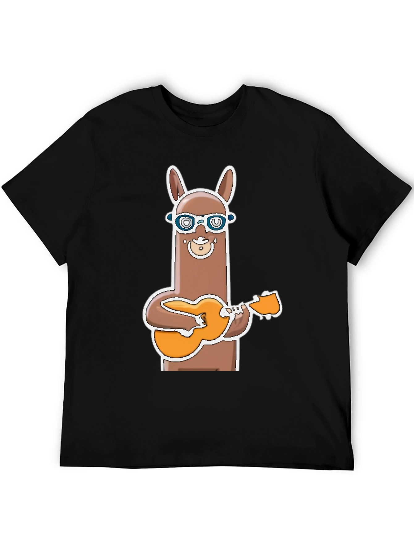 Llama Guitar Player T-Shirt Funny Graphic Tee