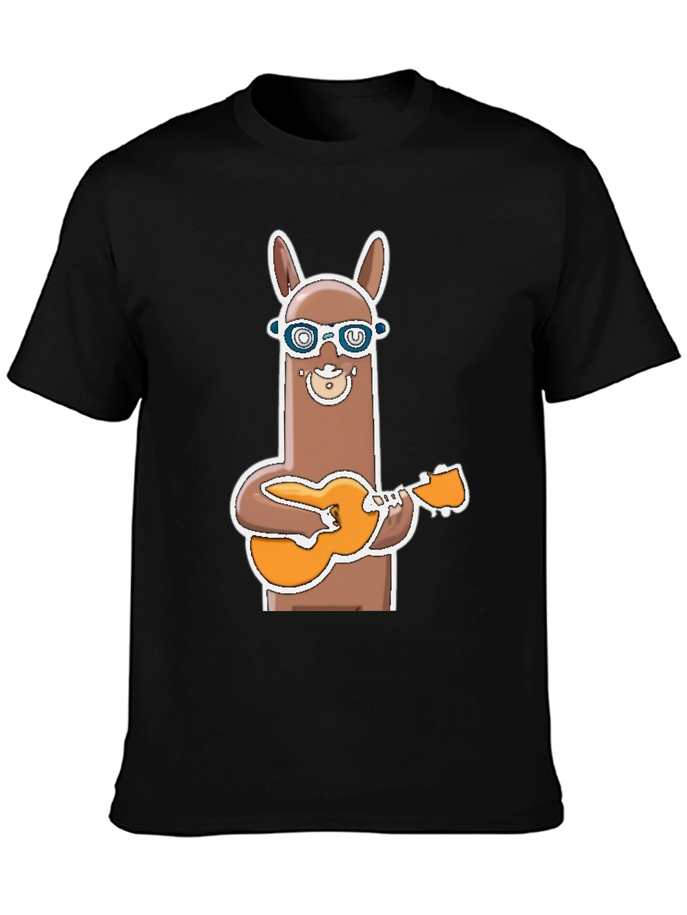 Llama Guitar Player T-Shirt Funny Graphic Tee