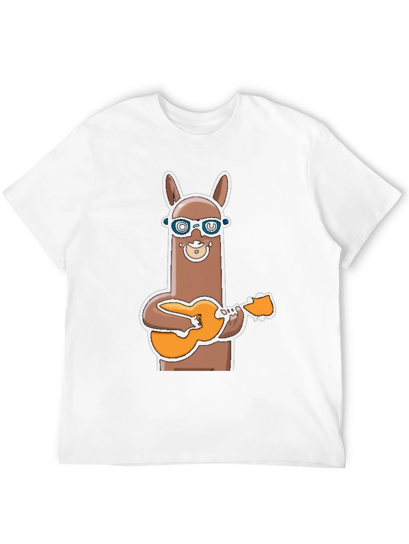 Llama Guitar Player T-Shirt Funny Graphic Tee
