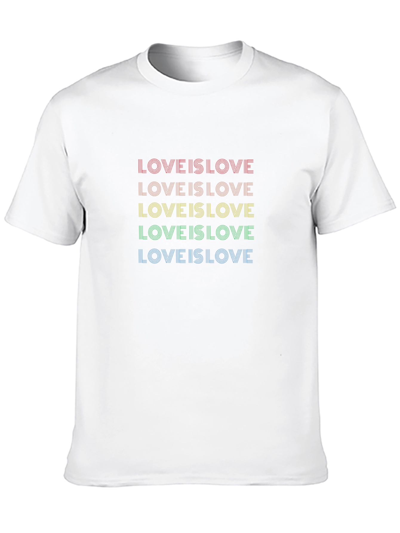 Love is Love Pride T-Shirt - Rainbow Text Tee