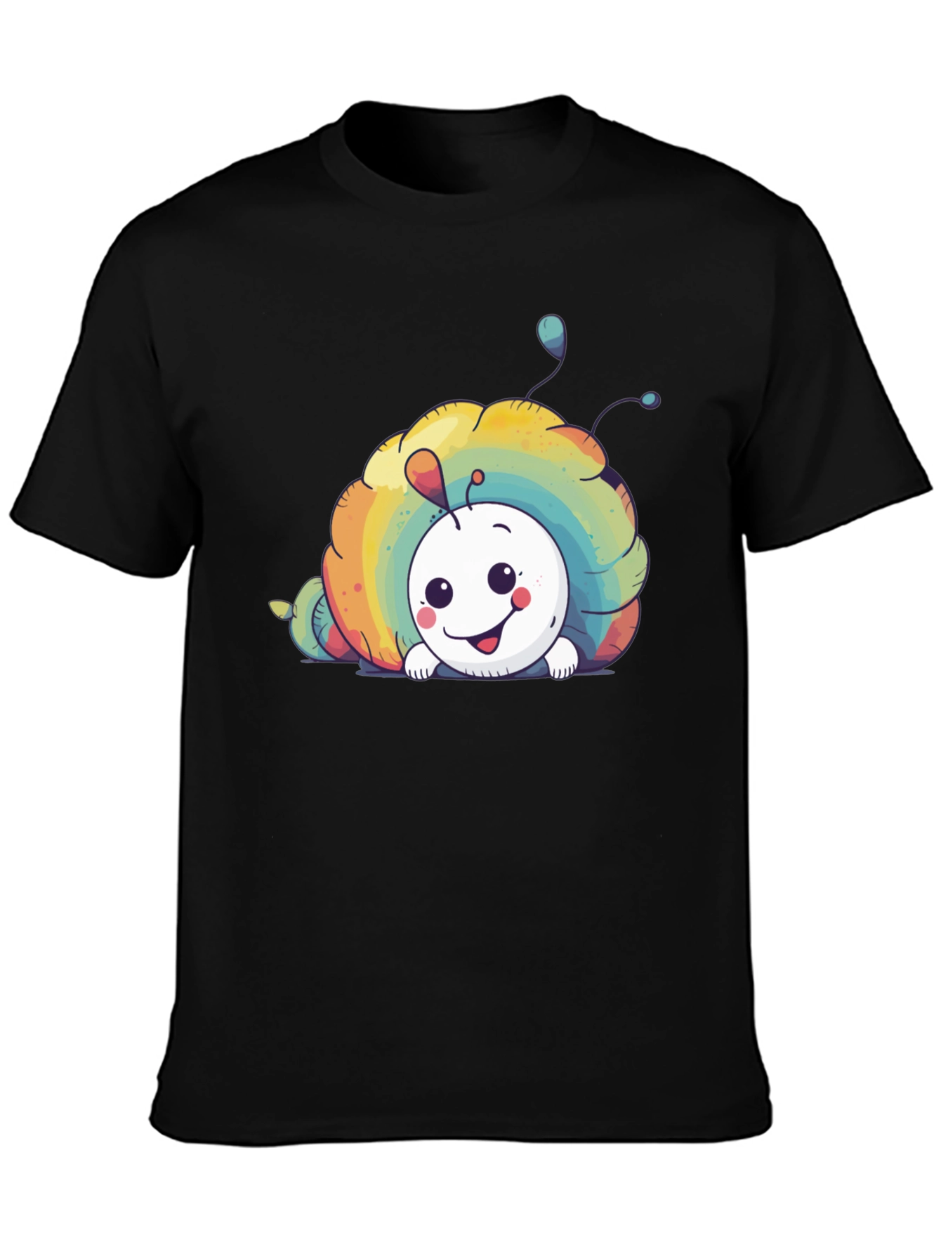Rainbow Snail Graphic Tee - Unisex Black T-Shirt