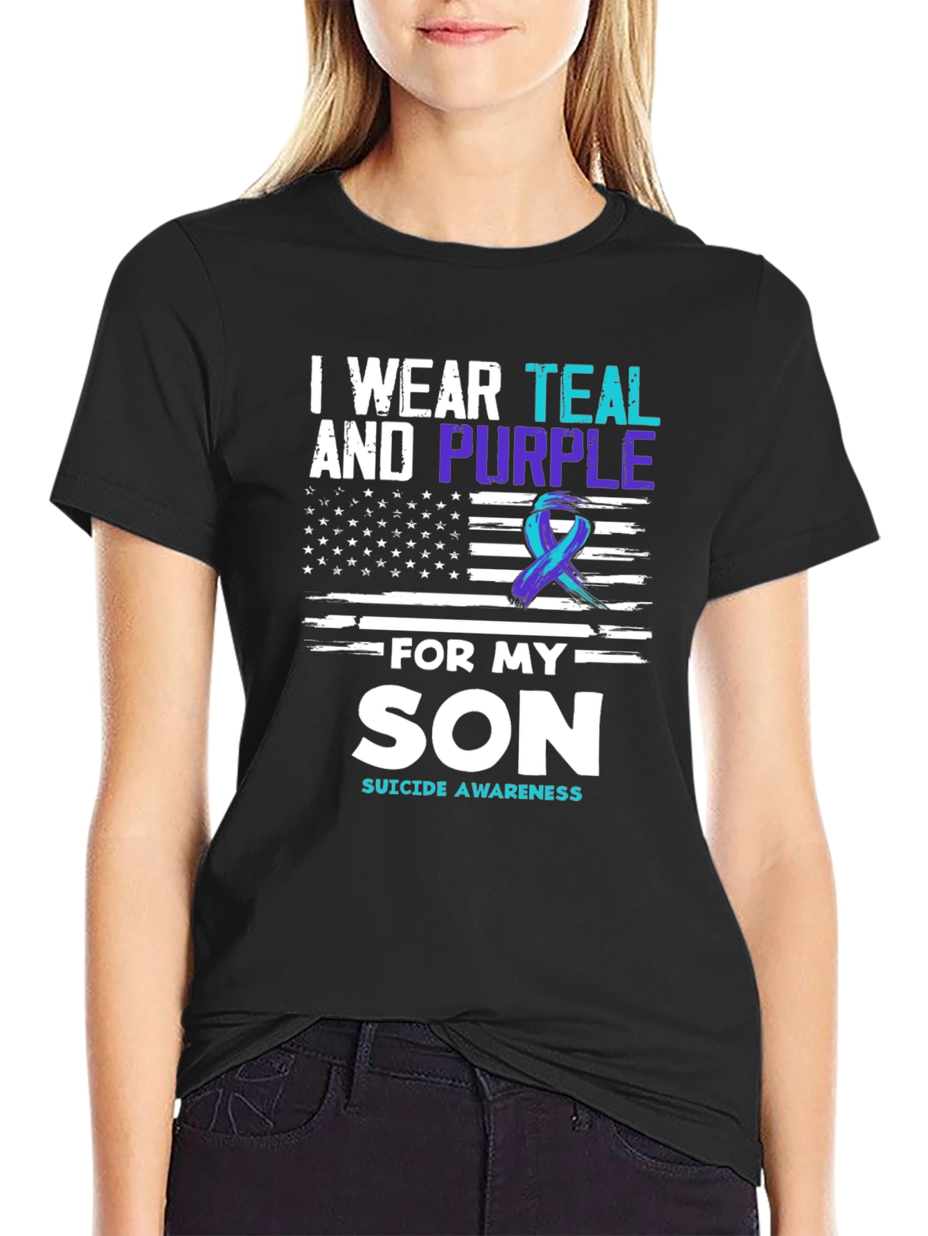 Teal and Purple Suicide Awareness T-Shirt