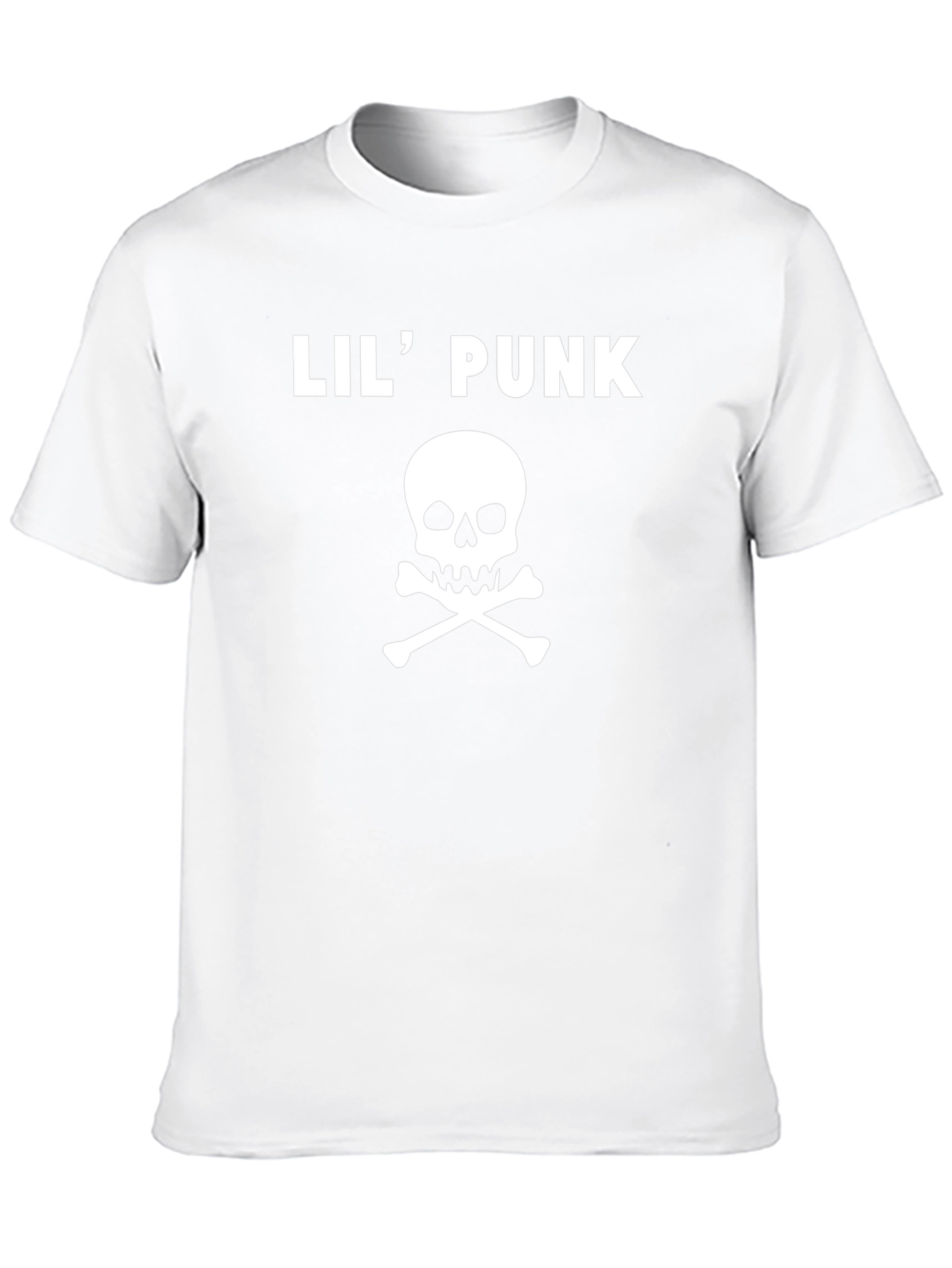 Lil Punk Skull Graphic Tee - Black Cotton T-Shirt