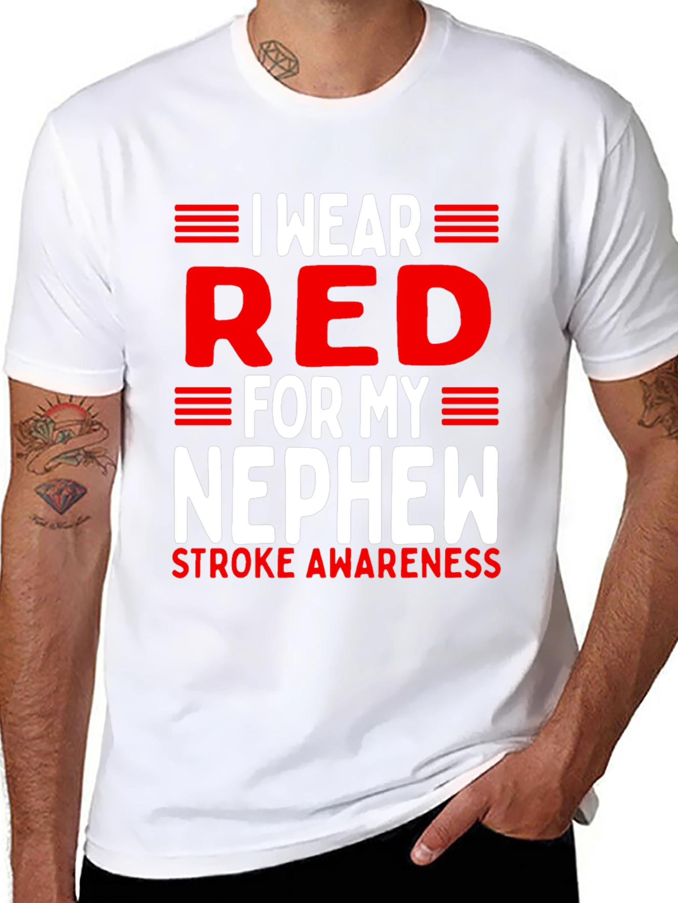 Red for My Nephew Stroke Awareness T-Shirt
