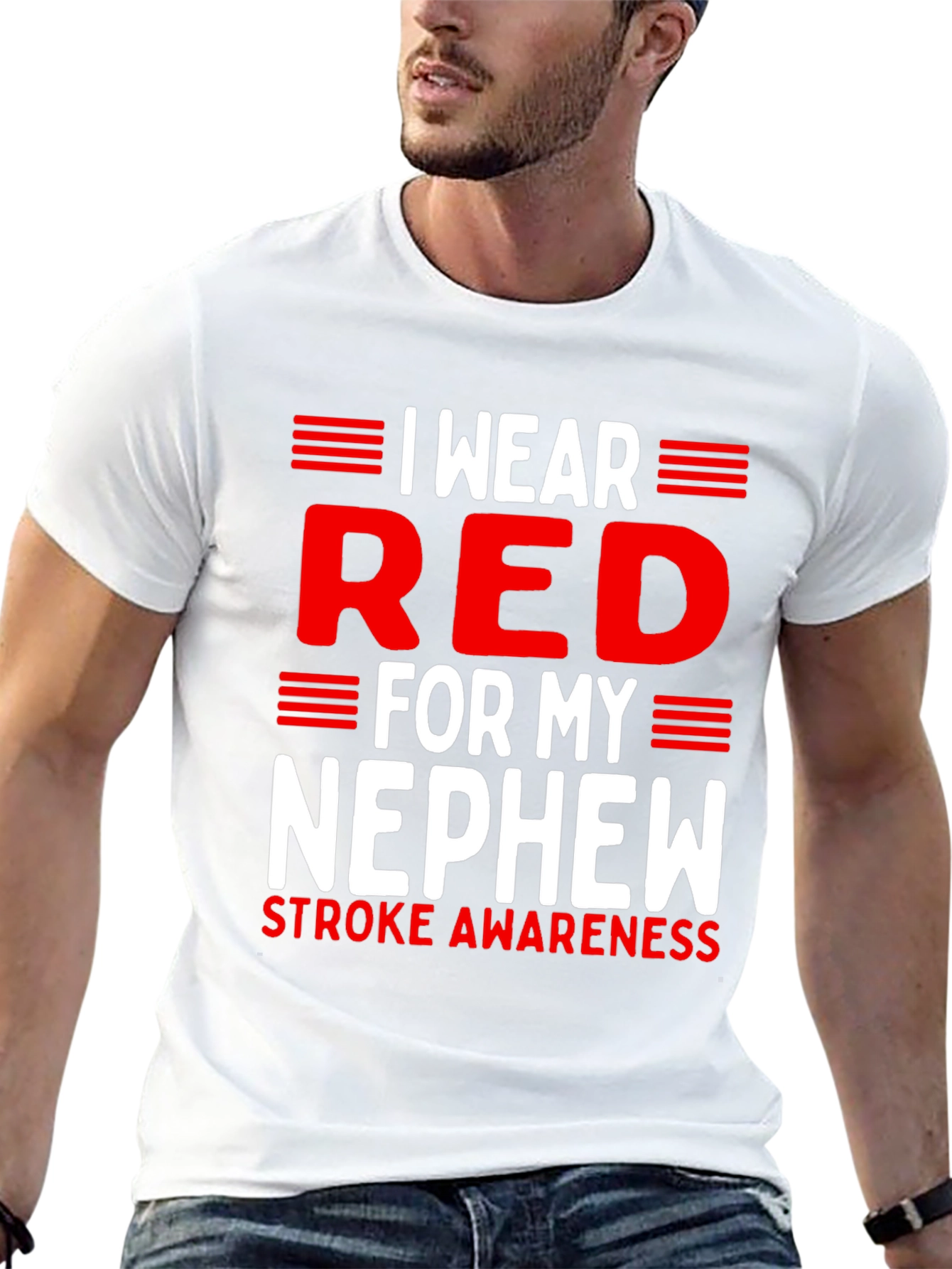 Red for My Nephew Stroke Awareness T-Shirt