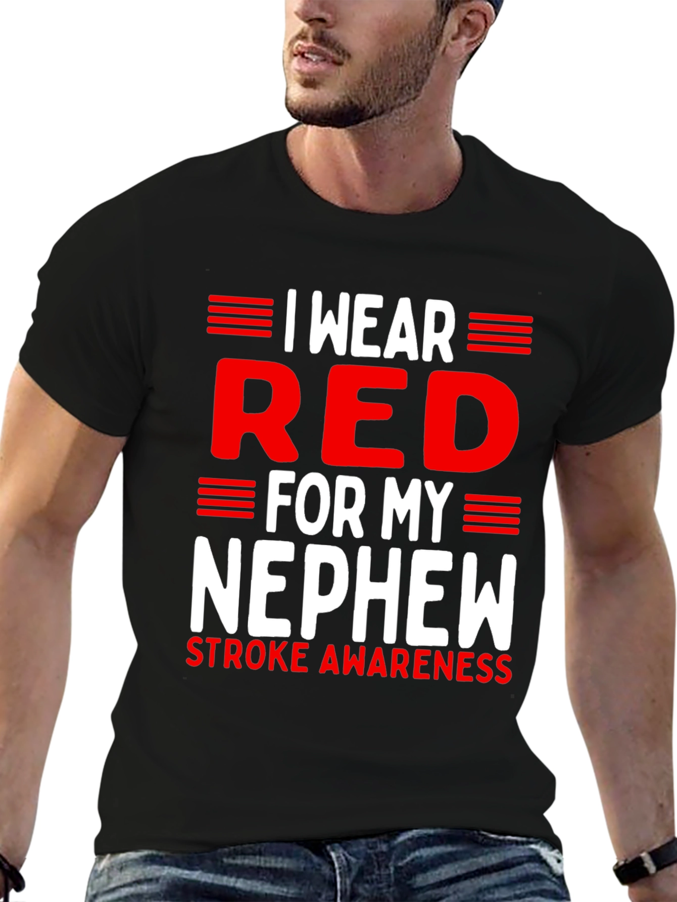 Red for My Nephew Stroke Awareness T-Shirt
