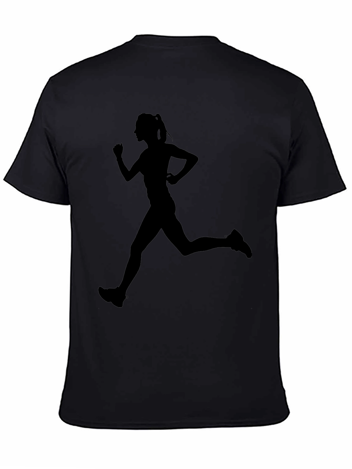 Runner Silhouette Graphic Tee - Black Cotton Blend