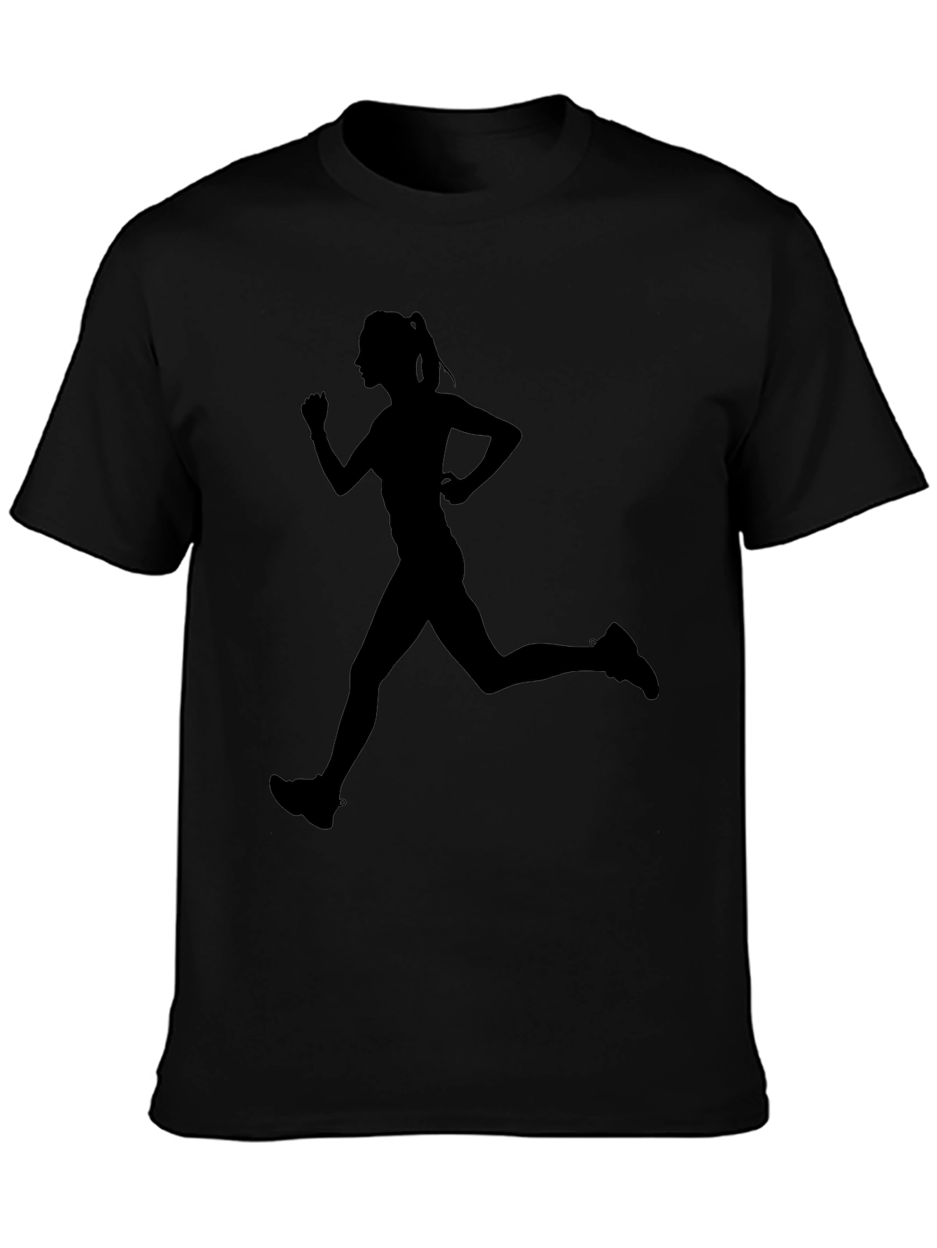Runner Silhouette Graphic Tee - Black Cotton Blend