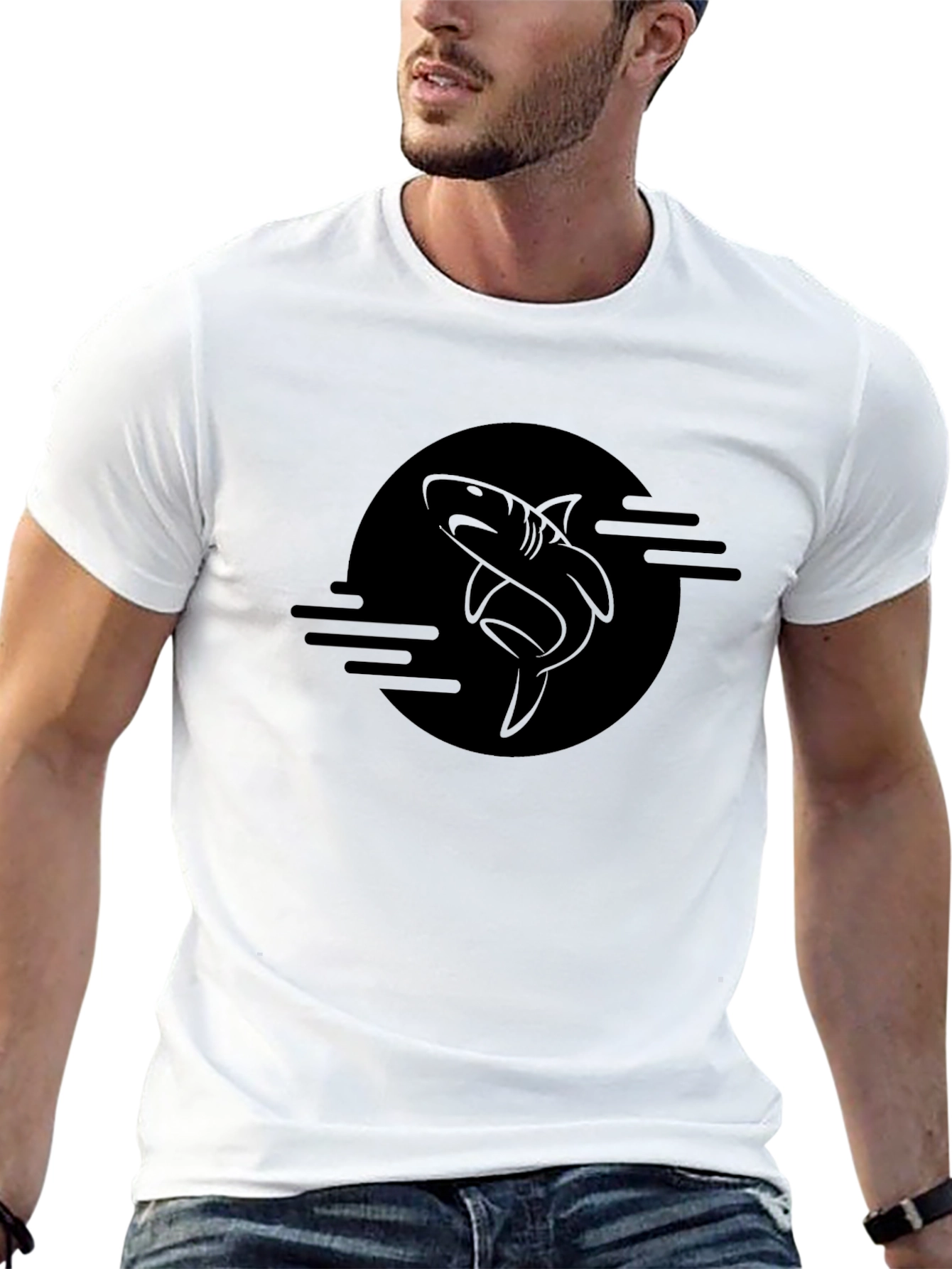 Shark Graphic Black T-Shirt - Mens Fashion