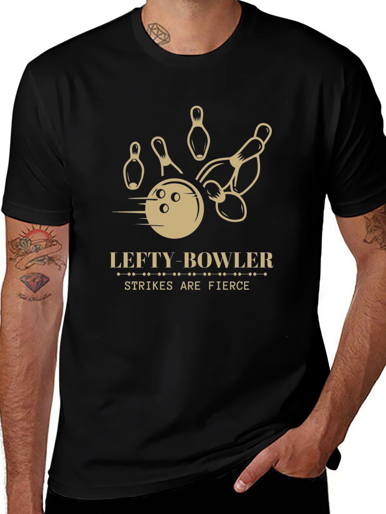 Lefty Bowler Strikes are Fierce T-Shirt