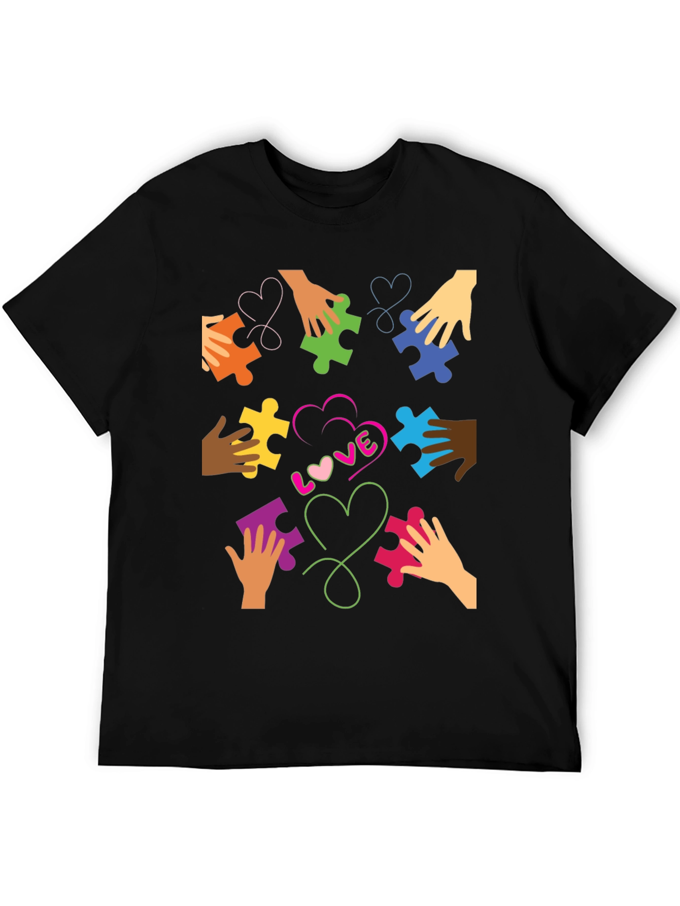Autism Awareness Puzzle Piece Heart Love T-Shirt