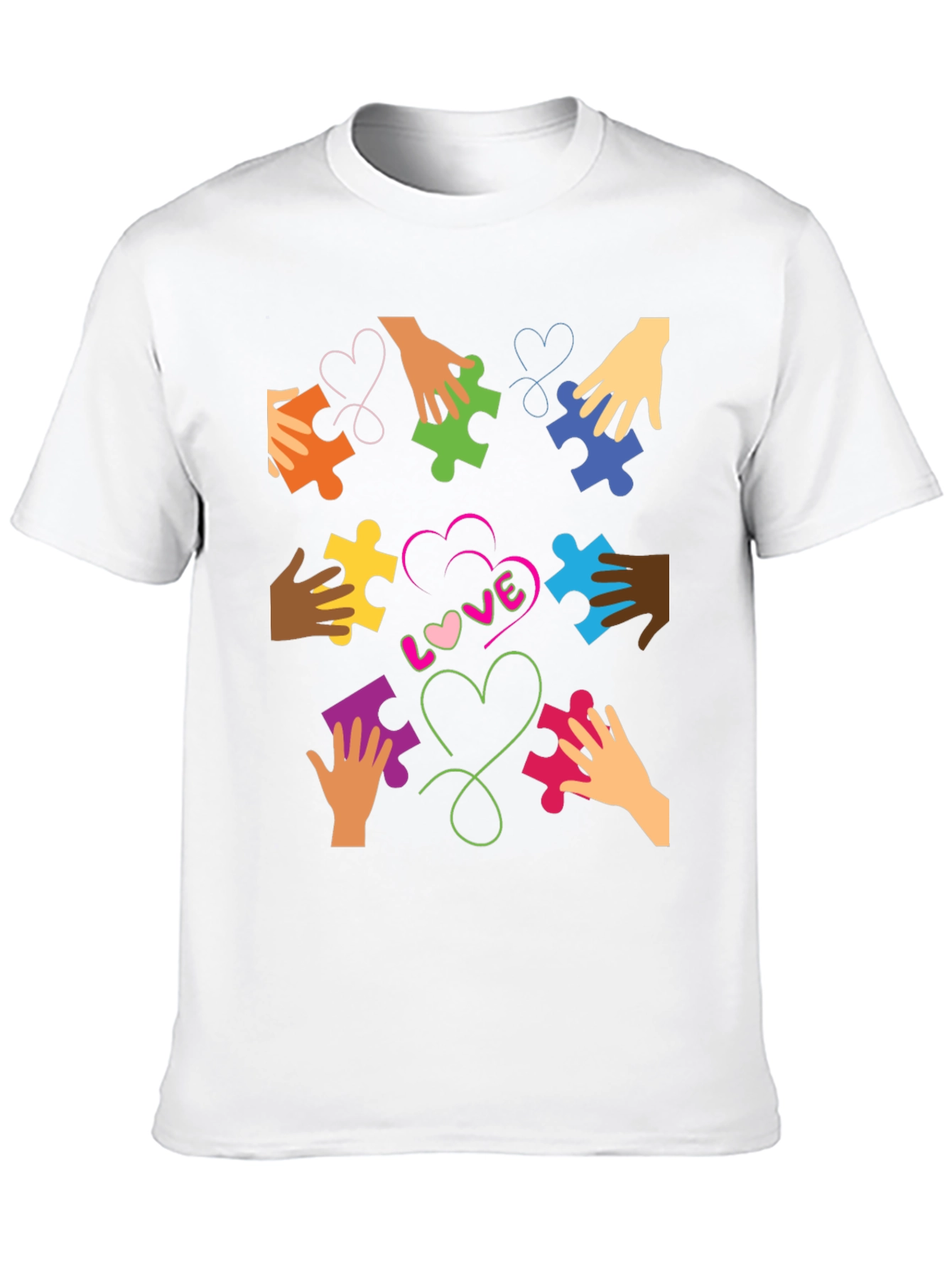 Autism Awareness Puzzle Piece Heart Love T-Shirt
