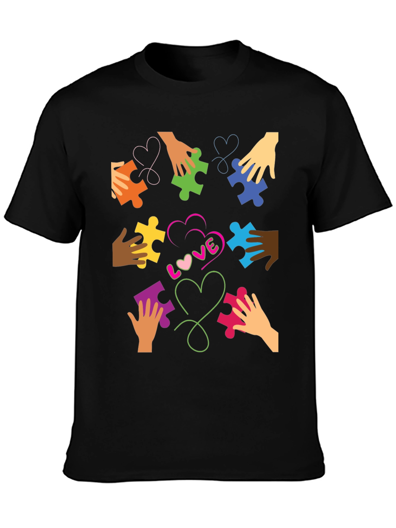 Autism Awareness Puzzle Piece Heart Love T-Shirt