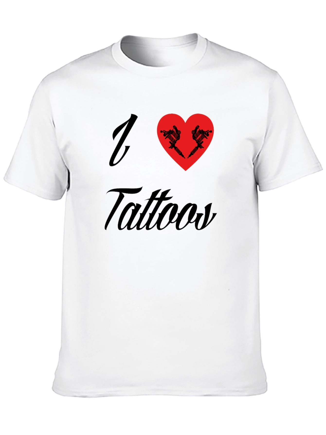 I Heart Tattoos Graphic Tee - Black Cotton T-Shirt