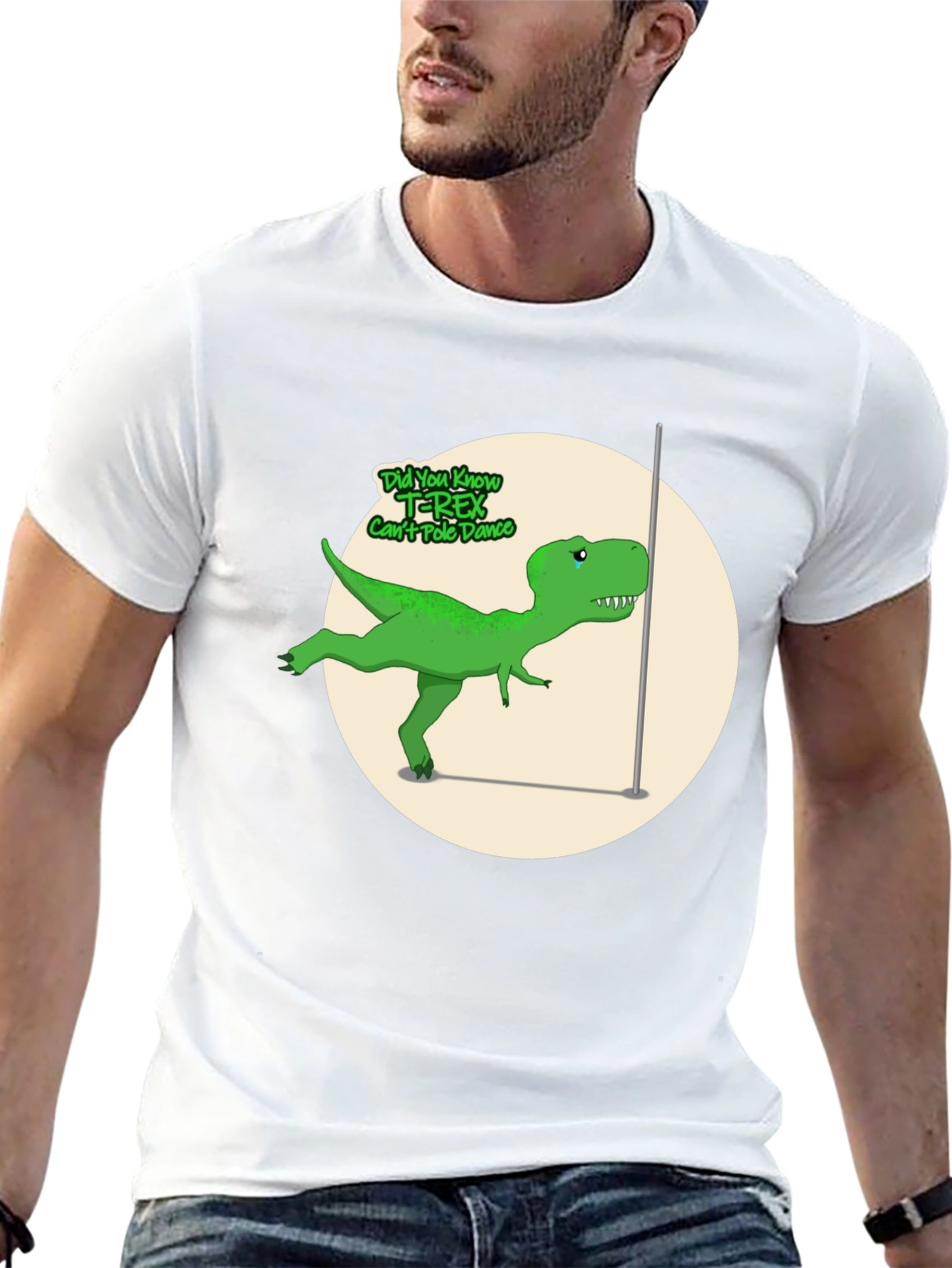 T-Rex Cant Pole Dance Graphic T-Shirt