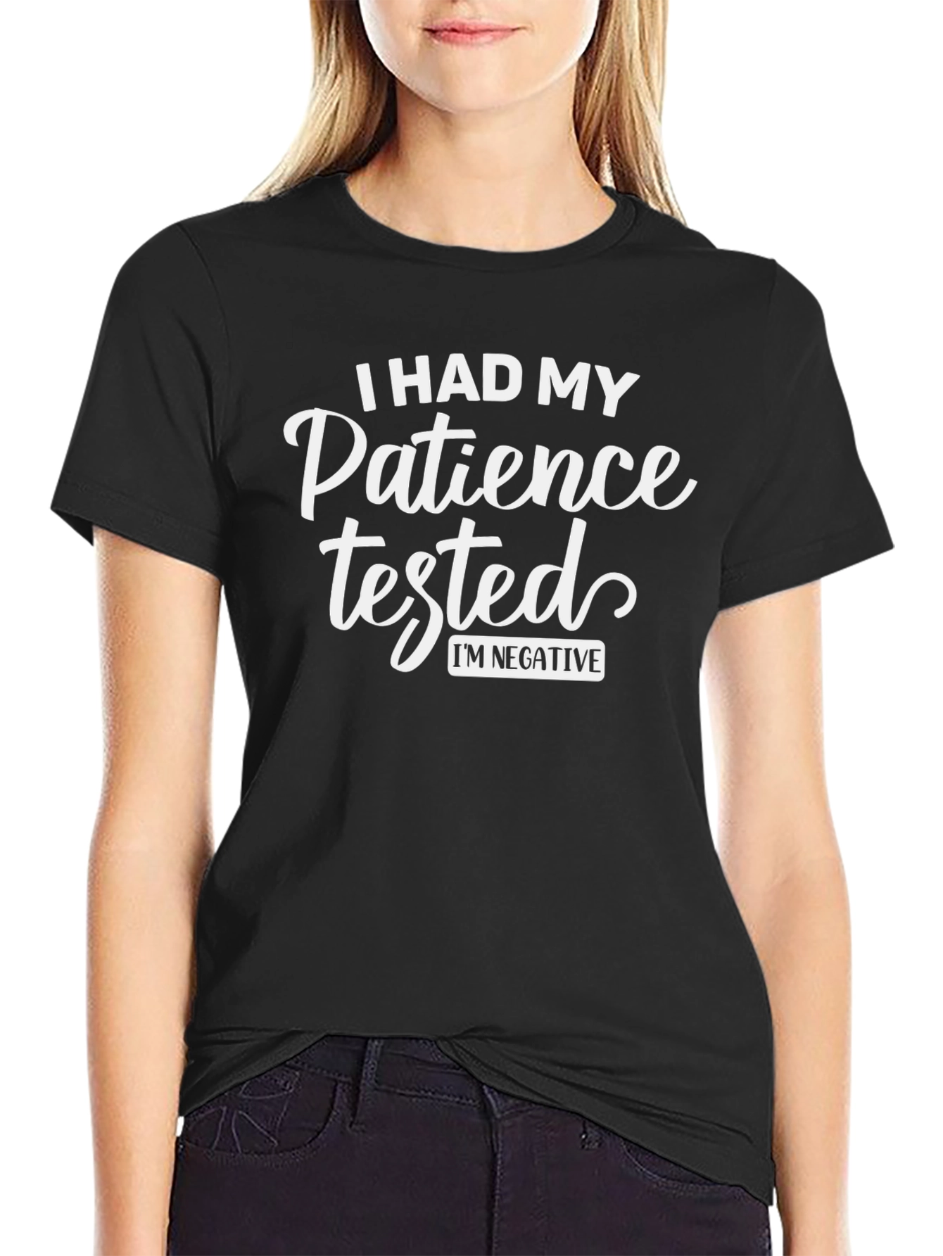 Patience Tested Black Graphic Tee