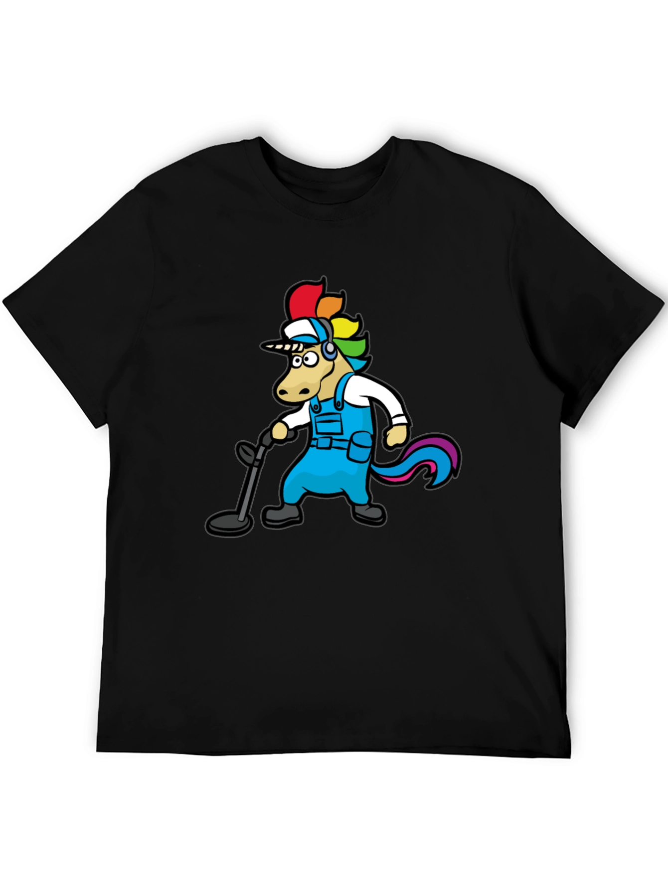 Unicorn Metal Detector Black T-Shirt