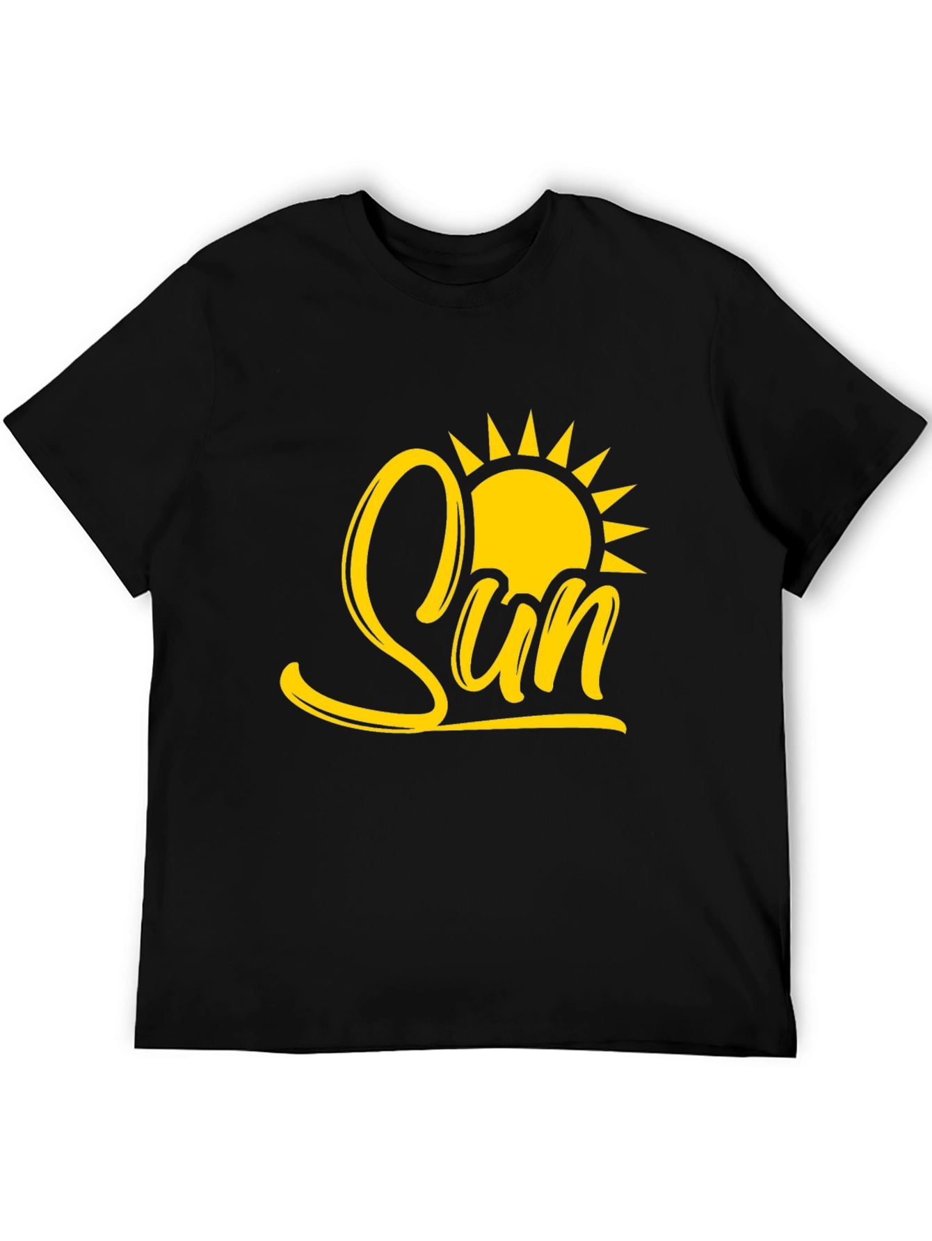 Sun Graphic Tee - Stylish Black Cotton T-Shirt