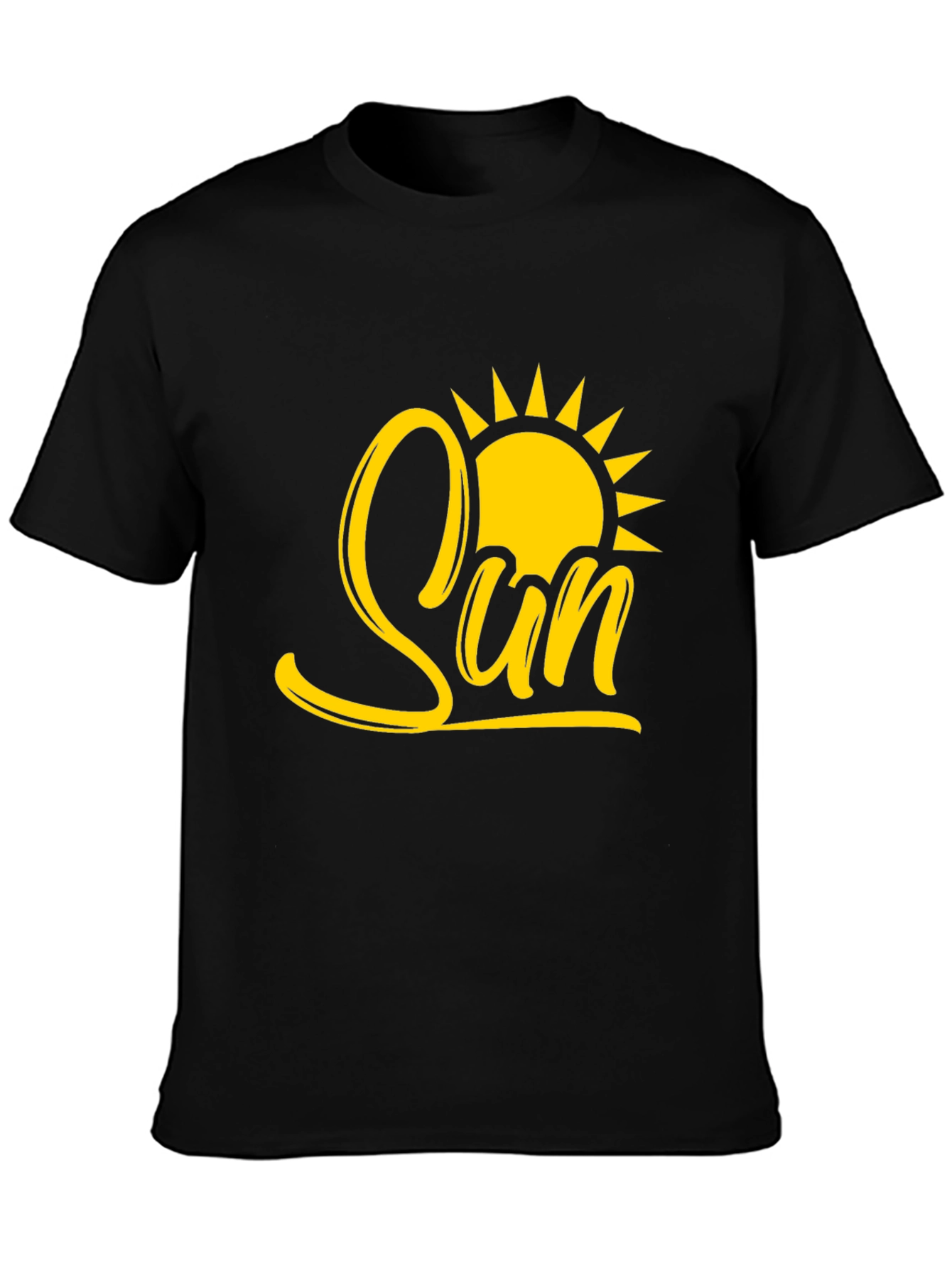 Sun Graphic Tee - Stylish Black Cotton T-Shirt