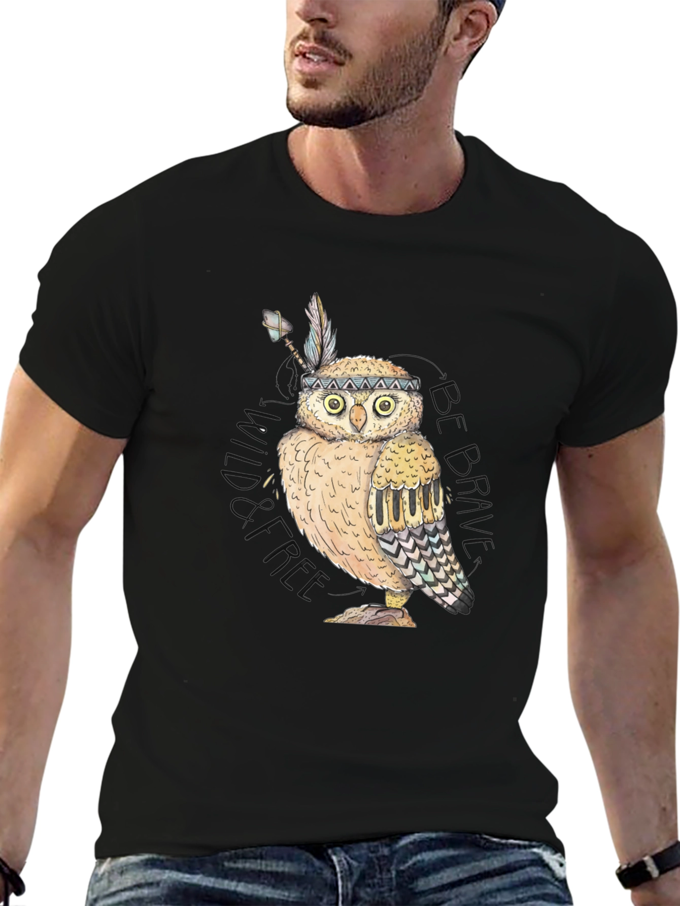 Owl Native American Style T-Shirt
