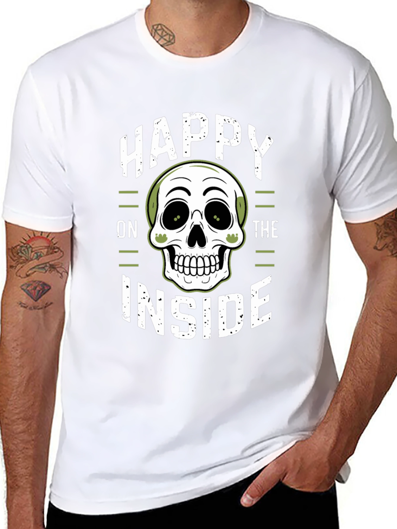 Happy on the Inside Skull Graphic T-Shirt