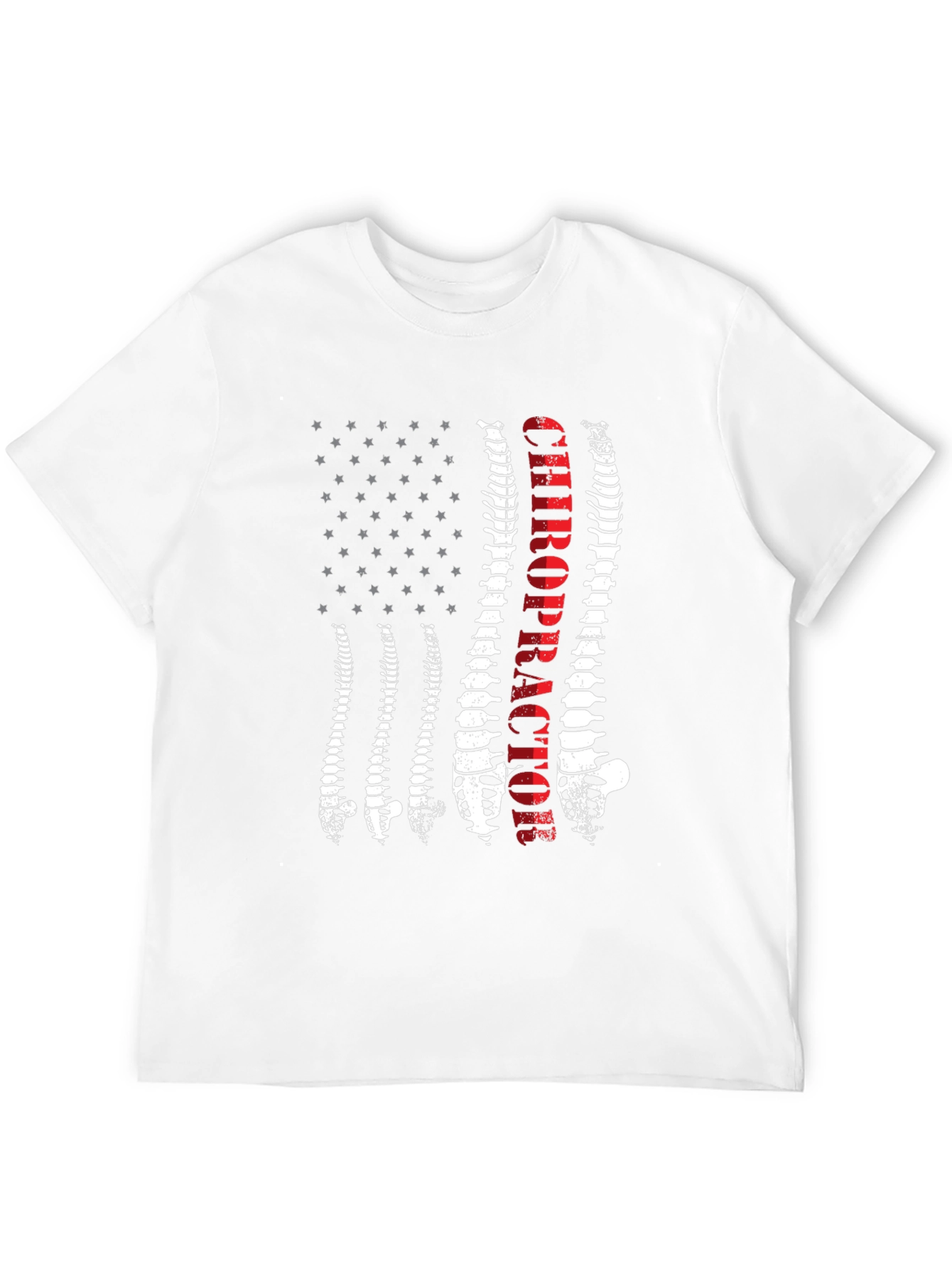 Chiropractor Spine American Flag Graphic Tee