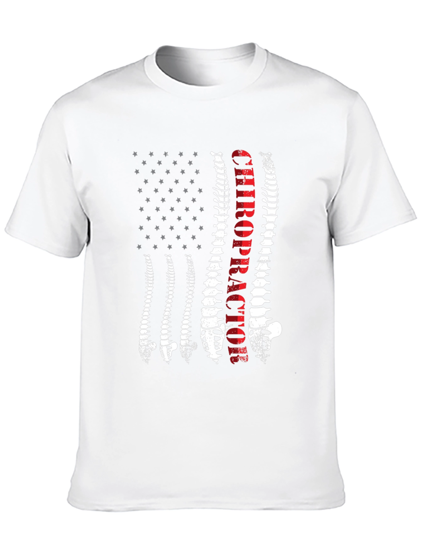 Chiropractor Spine American Flag Graphic Tee