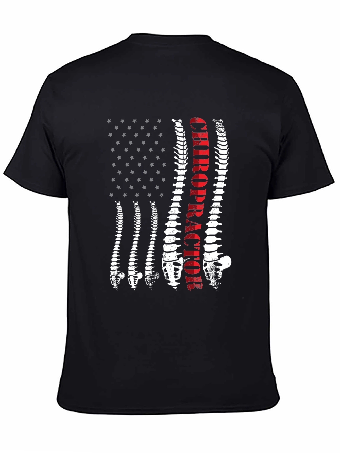 Chiropractor Spine American Flag Graphic Tee