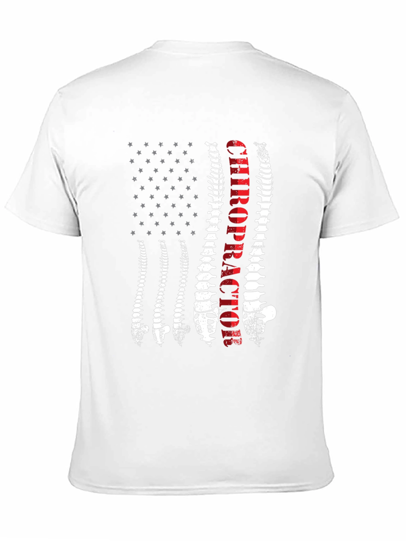 Chiropractor Spine American Flag Graphic Tee