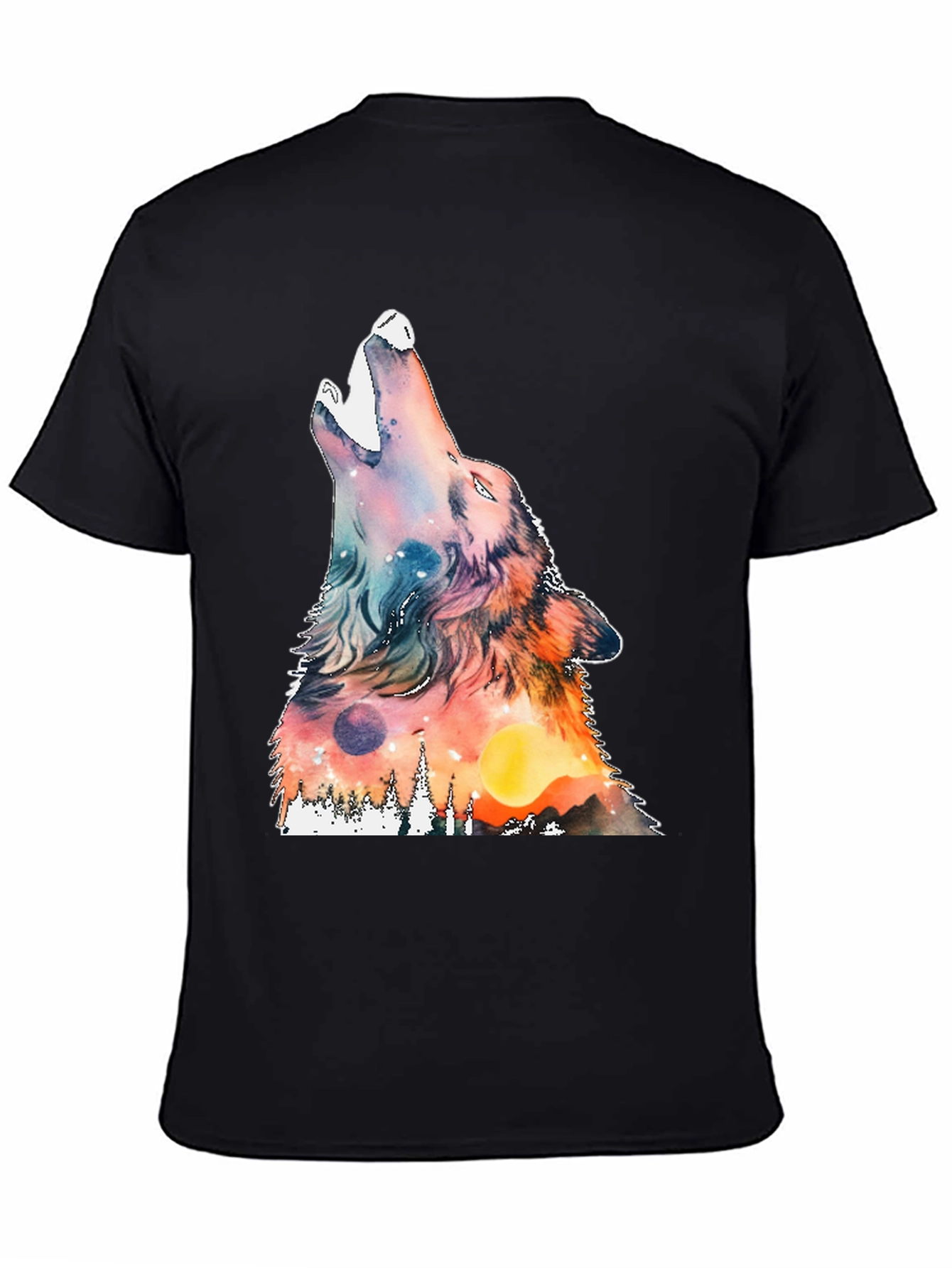 Wolf Howling Graphic Print Tee