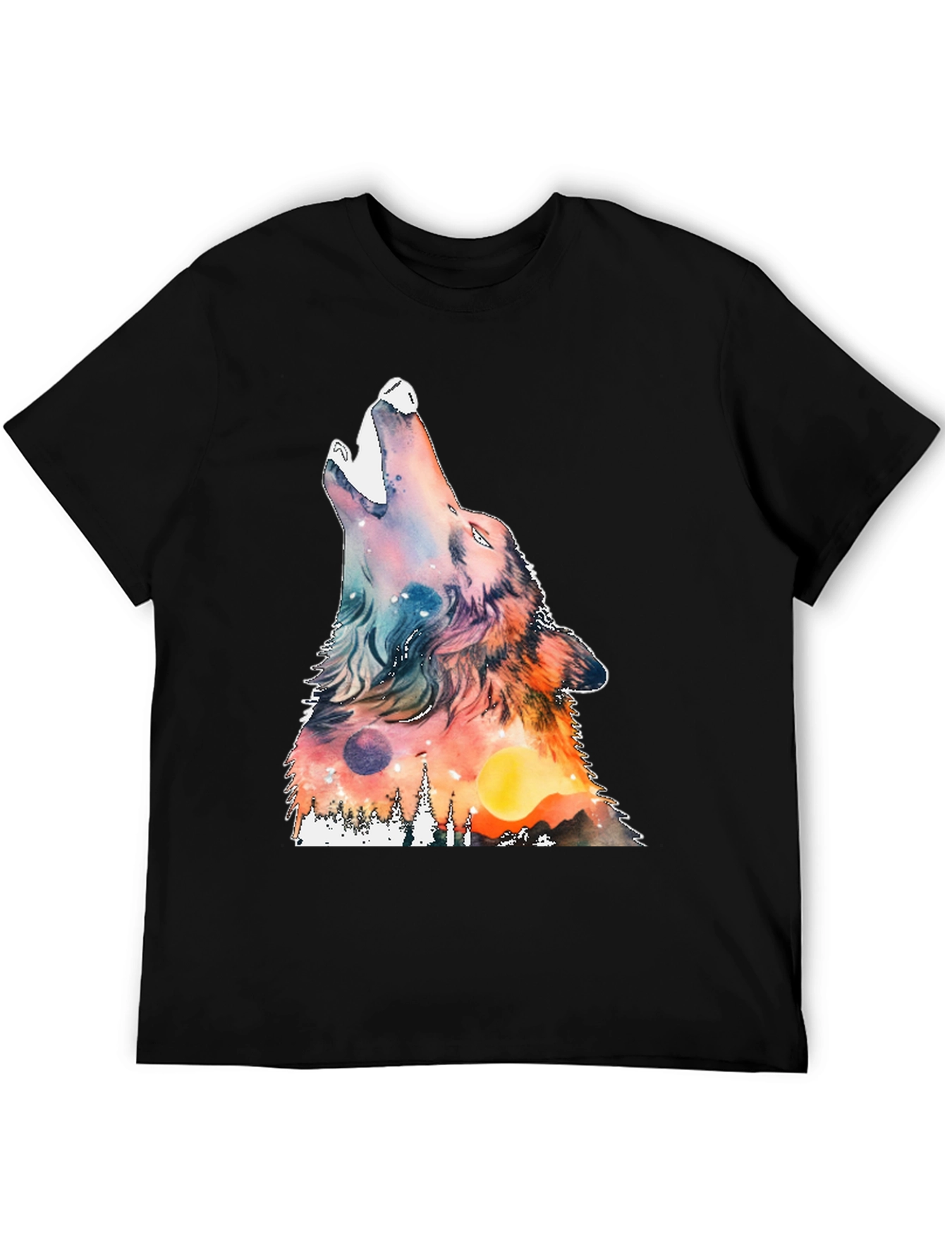 Wolf Howling Graphic Print Tee