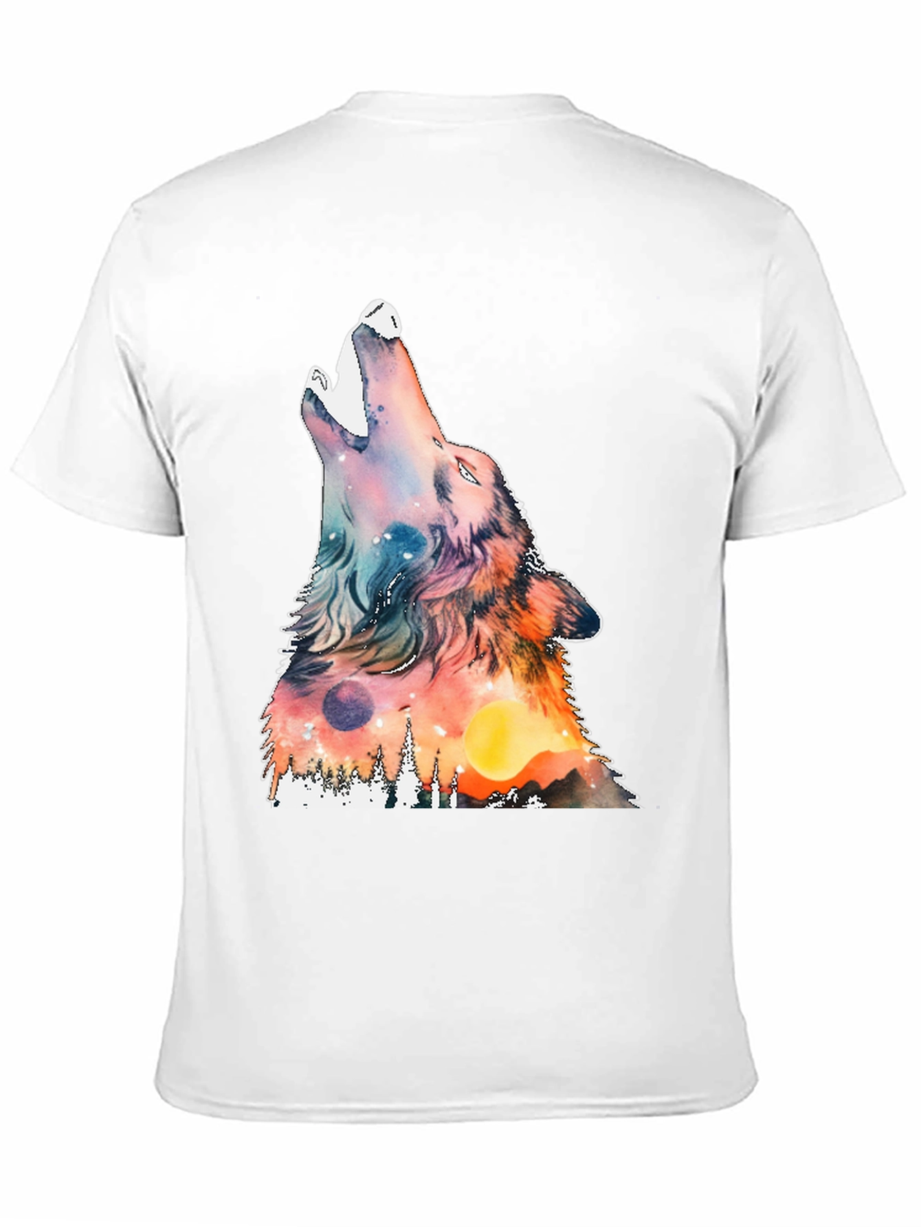 Wolf Howling Graphic Print Tee