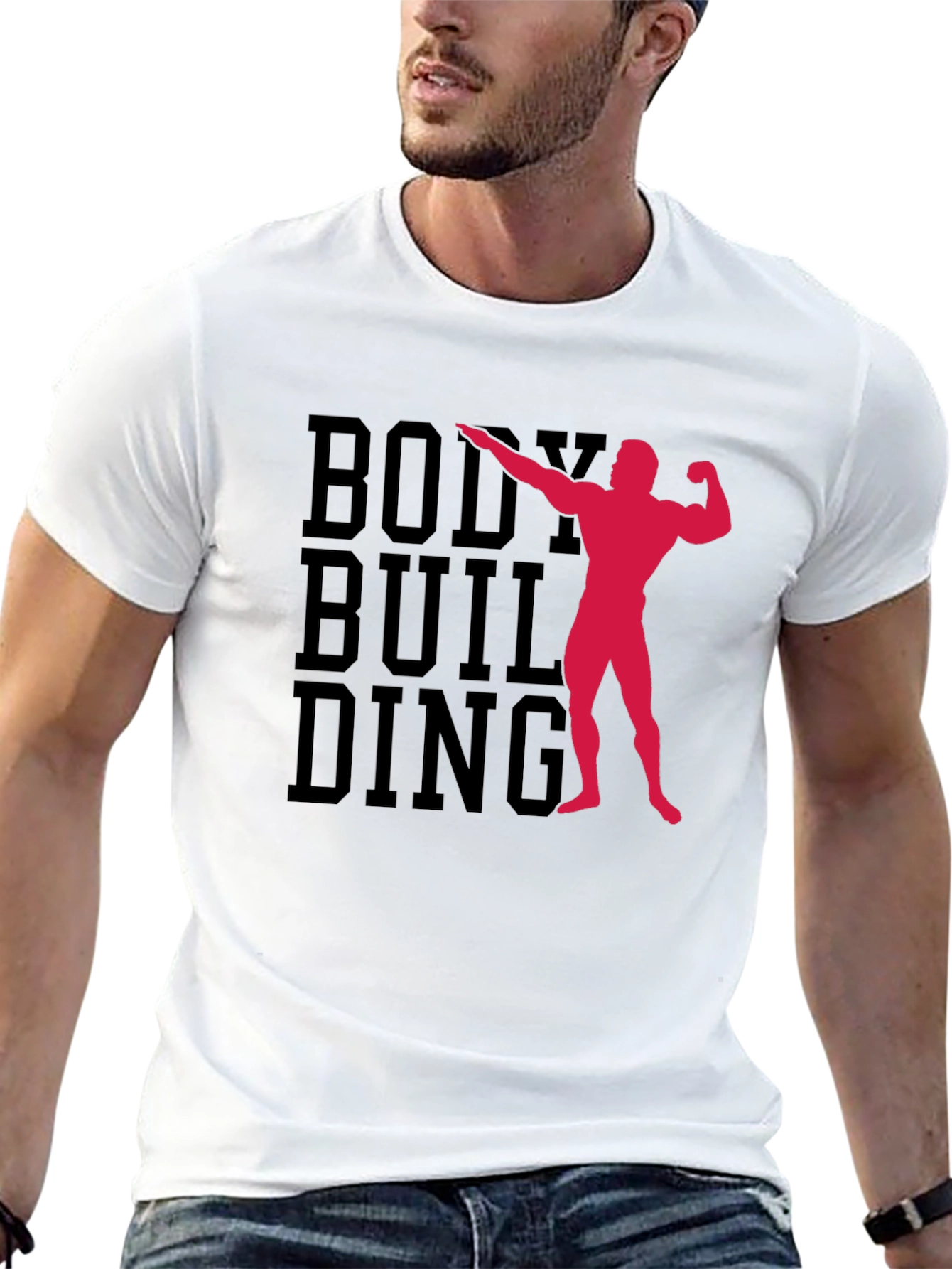 Bodybuilding Graphic Print T-Shirt