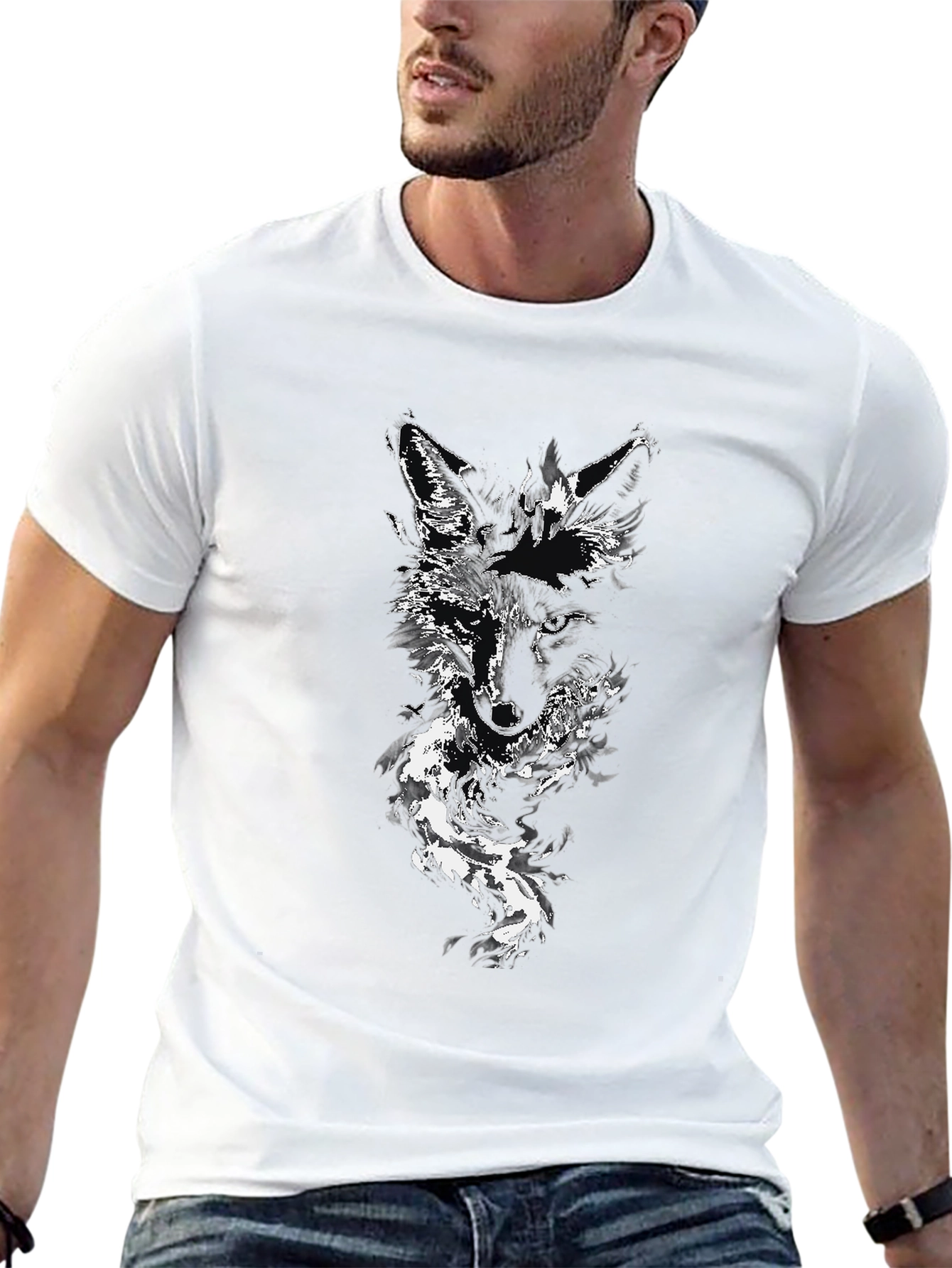 Black Wolf Graphic Tee - Stylish Mens Fashion