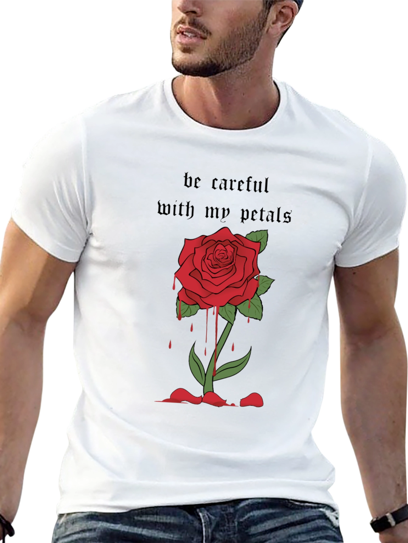 Rose Graphic Tee - Be Careful With My Petals