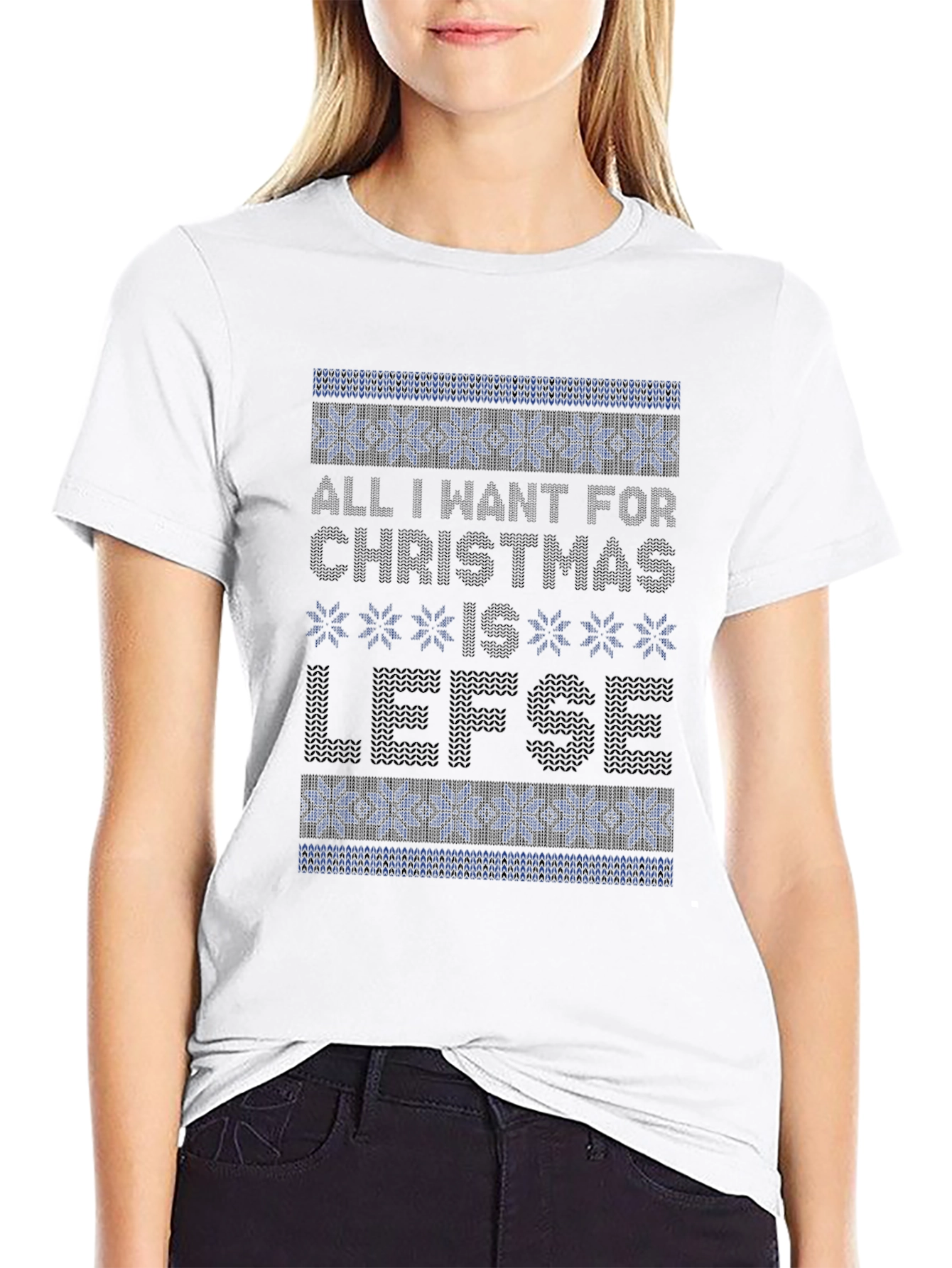 Christmas Lefse Ugly Sweater Style Tee